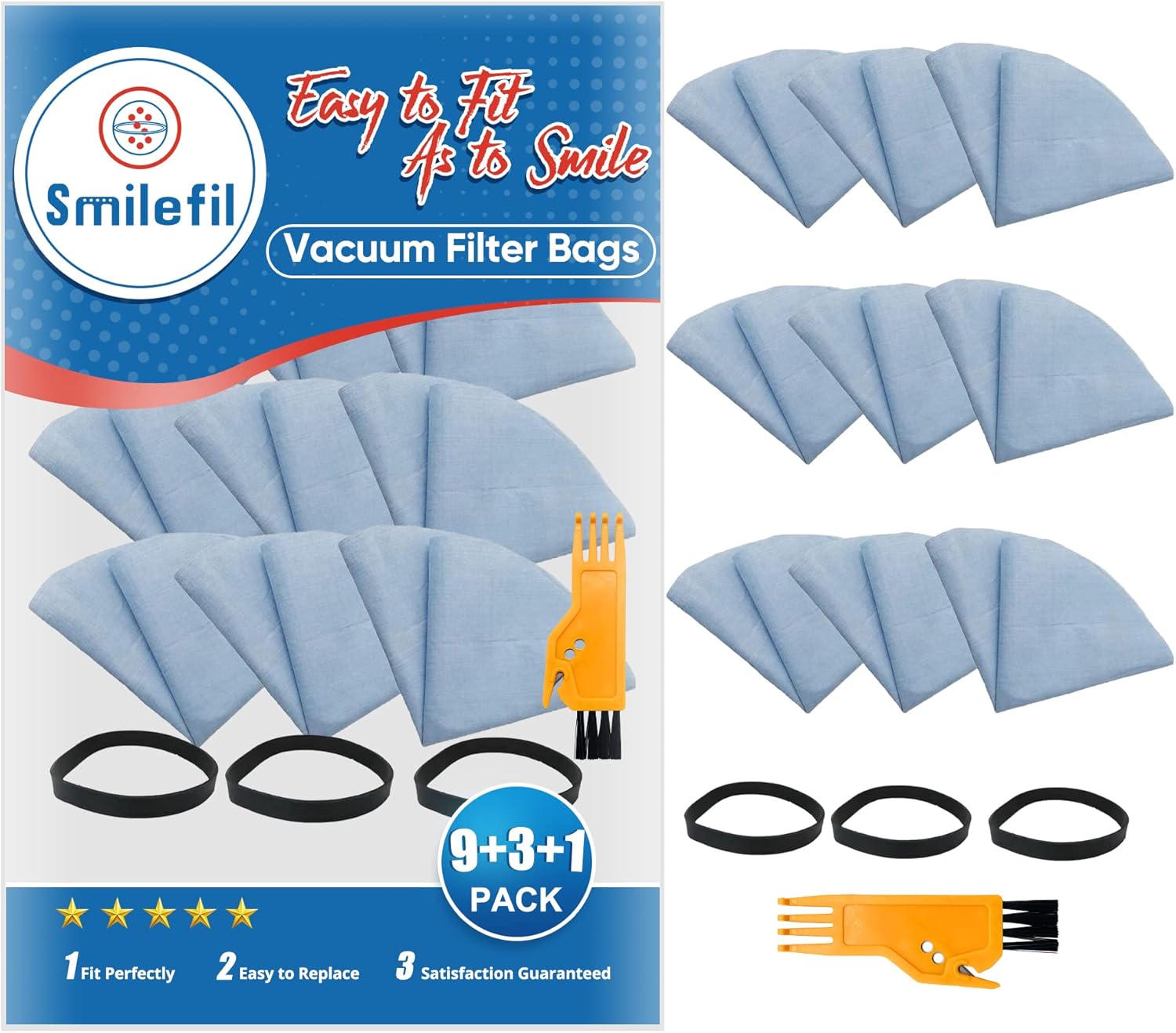 Smilefil 9 Pack 90137 VF2002 Multi-Fit Reusable Dry Vac Disc Filters Compatible with Most Shop-Vac MACS-200D SS11-450, Vacmaster Vacuums, Part# 9010700, 9013700