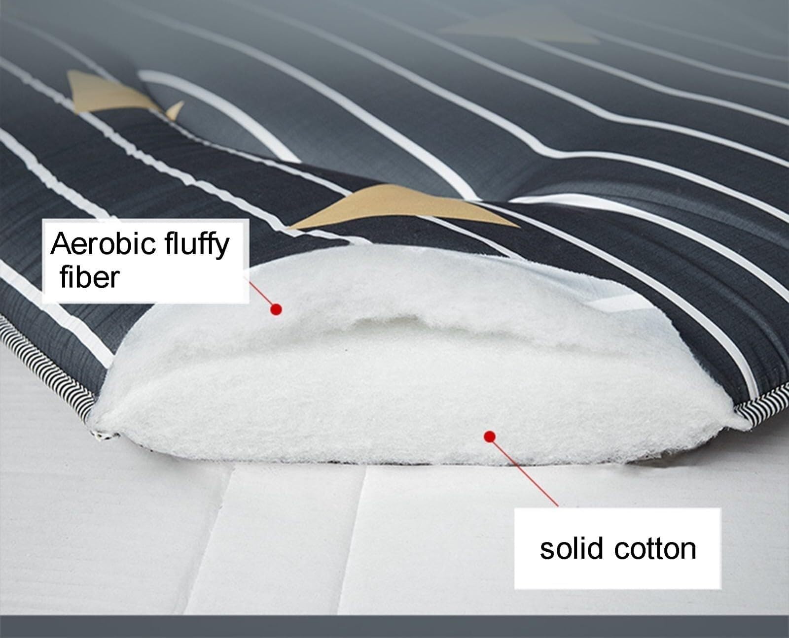 Japanische Futon-Matratze 10 cm Dickes Tatami - Faltbare Aufrollbare Futon Matratze, rutschfest Und Atmungsaktiv, Für Den Schlafsaal Zu Hause(D,Single(90x200cm))