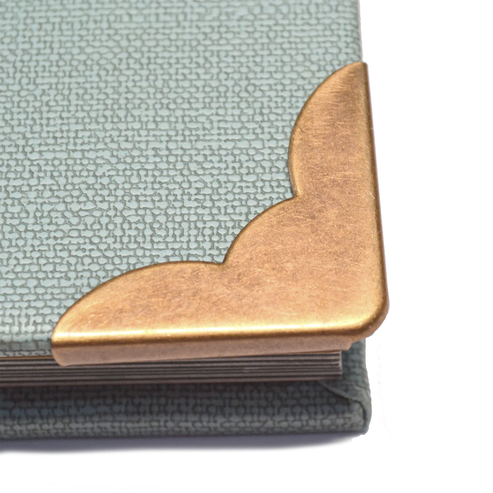 20 Pcs Vintage Bronze Corner Protectors Decorative Metal Edge Covers Antique Safety Guards Retro Right Angle Bracket for Menu Book Photo Album Scrapbook Medium Size (Side Length:1-1/2")