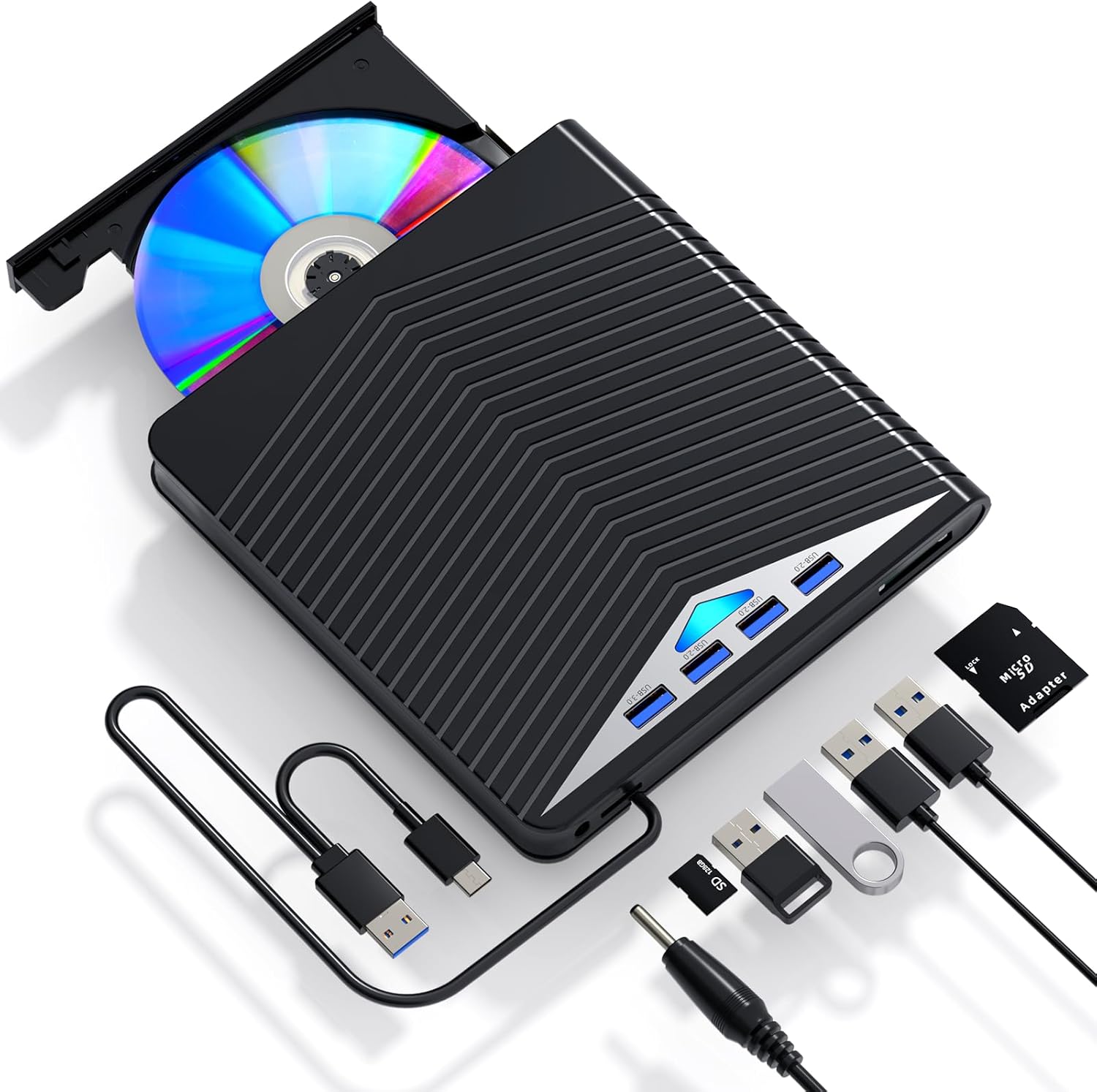 aelrsoch External CDDVD Drive, USB 3.0 and TypeC Portable External CD