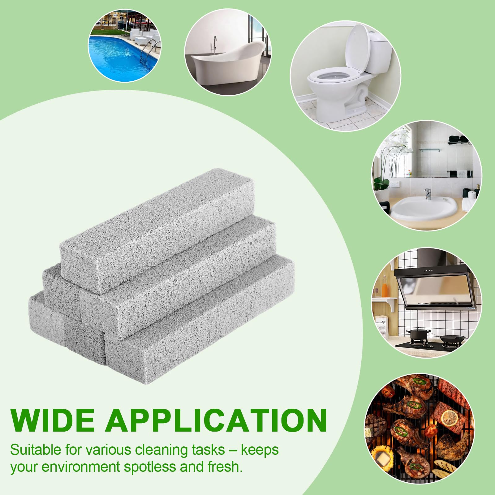 Pack de 6 Piedra Pómez Extra Fuerte – Piedra Pomez para Pies, Limpieza Baño, Bloques para WC, Azulejos y Parrilla