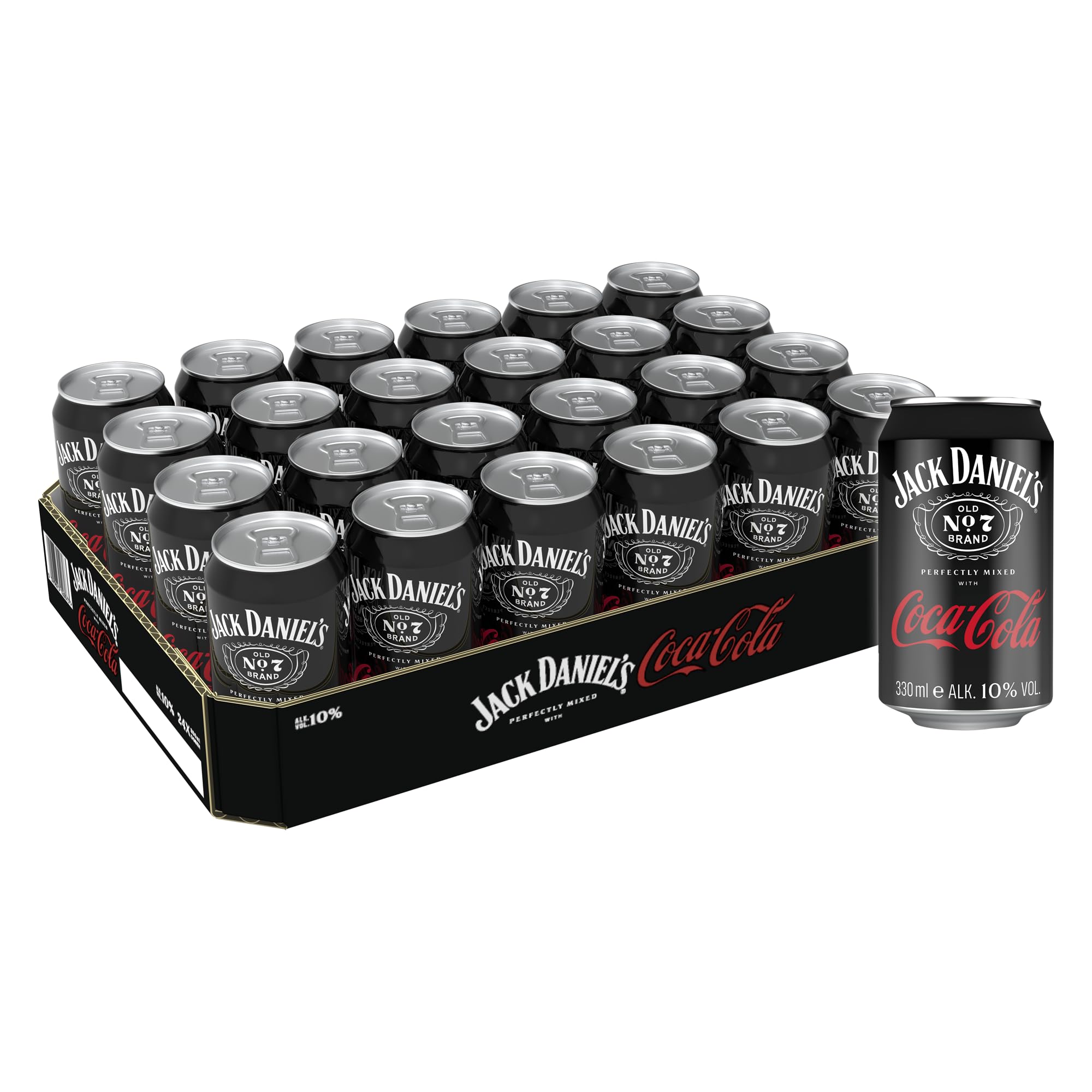 Jack Daniel's Tennessee Whiskey & Coca Cola - Der weltweite Barcall Nummer 1-24x0.33l / 10% Vol.
