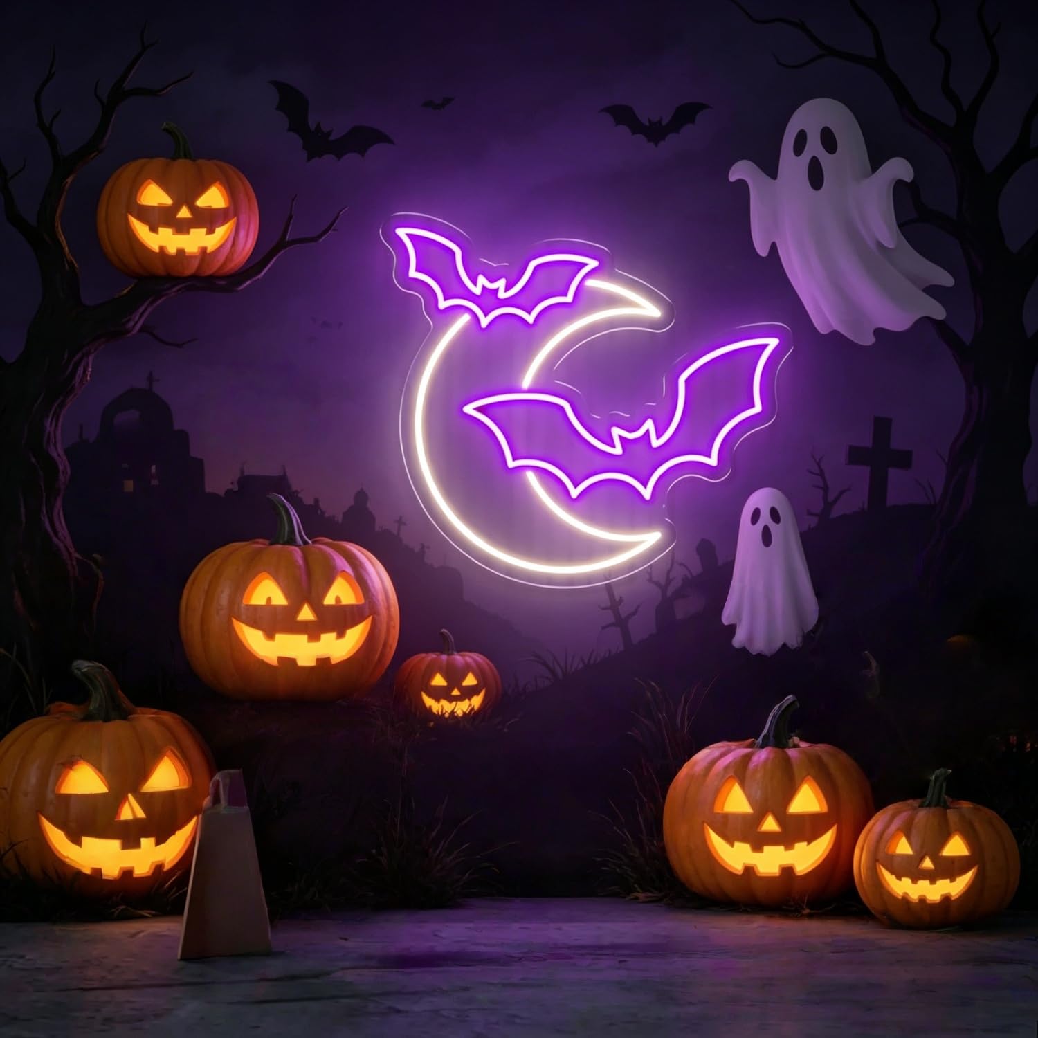 Bat Neon Sign, Flying Bat LED Neon Light for Halloween Wall Decor, Gothic Room Aesthetic, Witchcraft Festival Party Horror Wall Art, Spooky Home Decoration Gift for Teens USB Powered