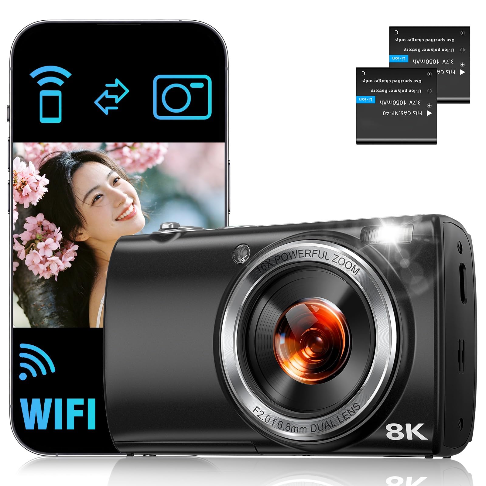 Amazon | 8K 8800万画素 デジタルカメラ デジカメ スマホに送れる wifi