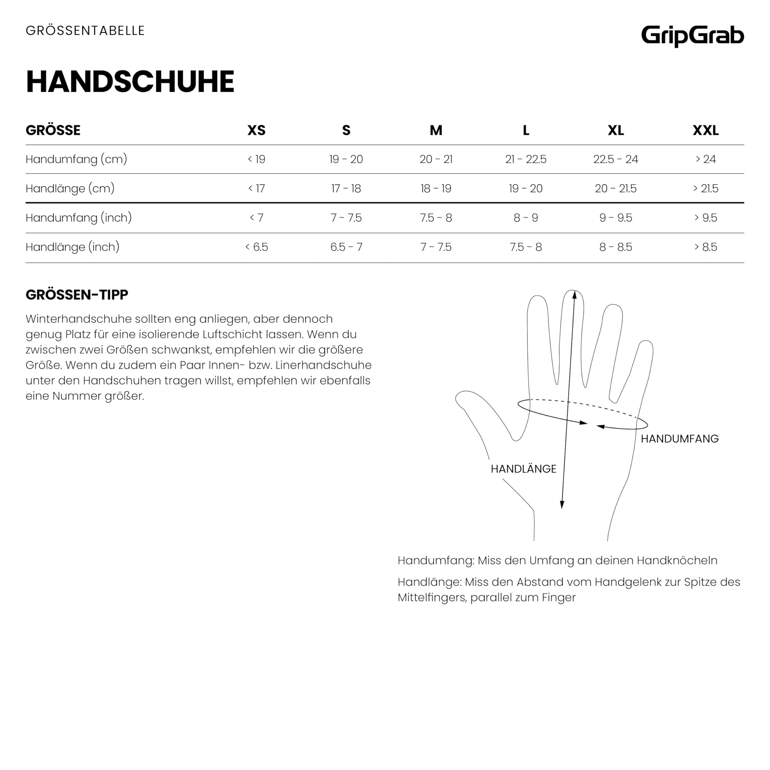 GripGrab Ride Winter Fahrradhandschuhe Winddichte Gefütterte Gepolsterte Rutschfeste Warme Thermo Radsporthandschuhe