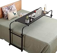 Vista 1 de Mesa sobre cama con ruedas, escritorio sobre la cama, escritorio para colocar sobre la cama, mesa de cama tamaño King, mesa para computadora Negro