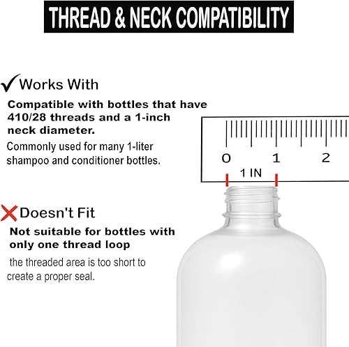 Miniatura 4 de Dispensador universal de champúacondicionador para botellas, a prueba de fugas, parte superior de la bomba se adapta a botellas de 1 L33.8 onzas,