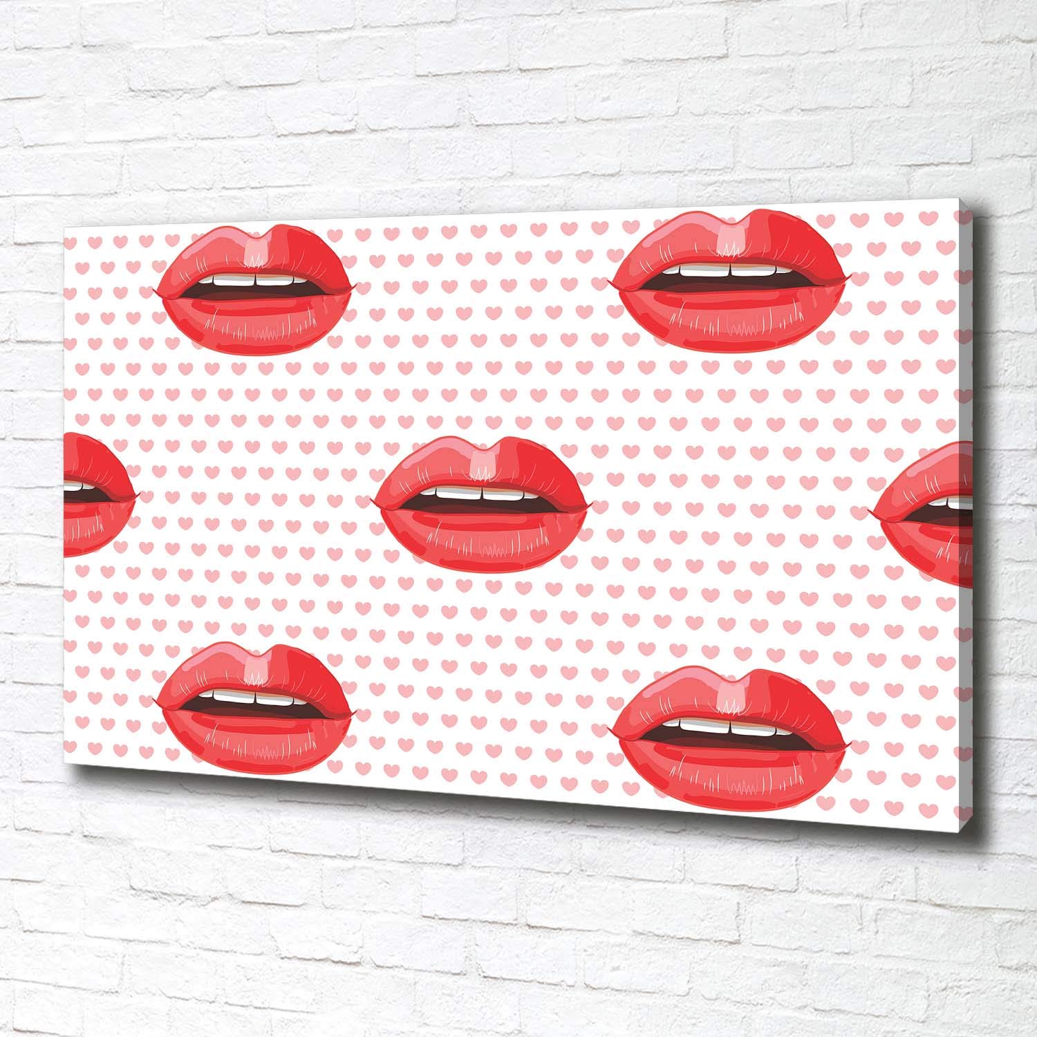 Tulup Tirages sur toile - art mural - tirages sur toile - thème d'image - 100x70 cm - Divers - Rouge - Lèvres Rouges