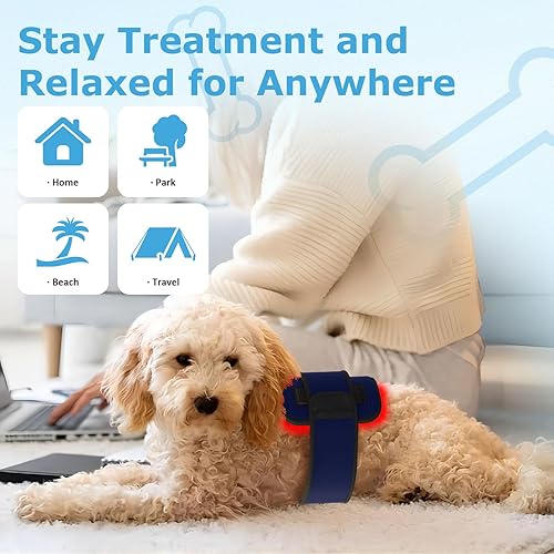Miniatura 4 de Cinturón de terapia de luz infrarroja roja para aliviar el dolor de mascotas, dispositivo portátil de terapia con láser frío para reparación de