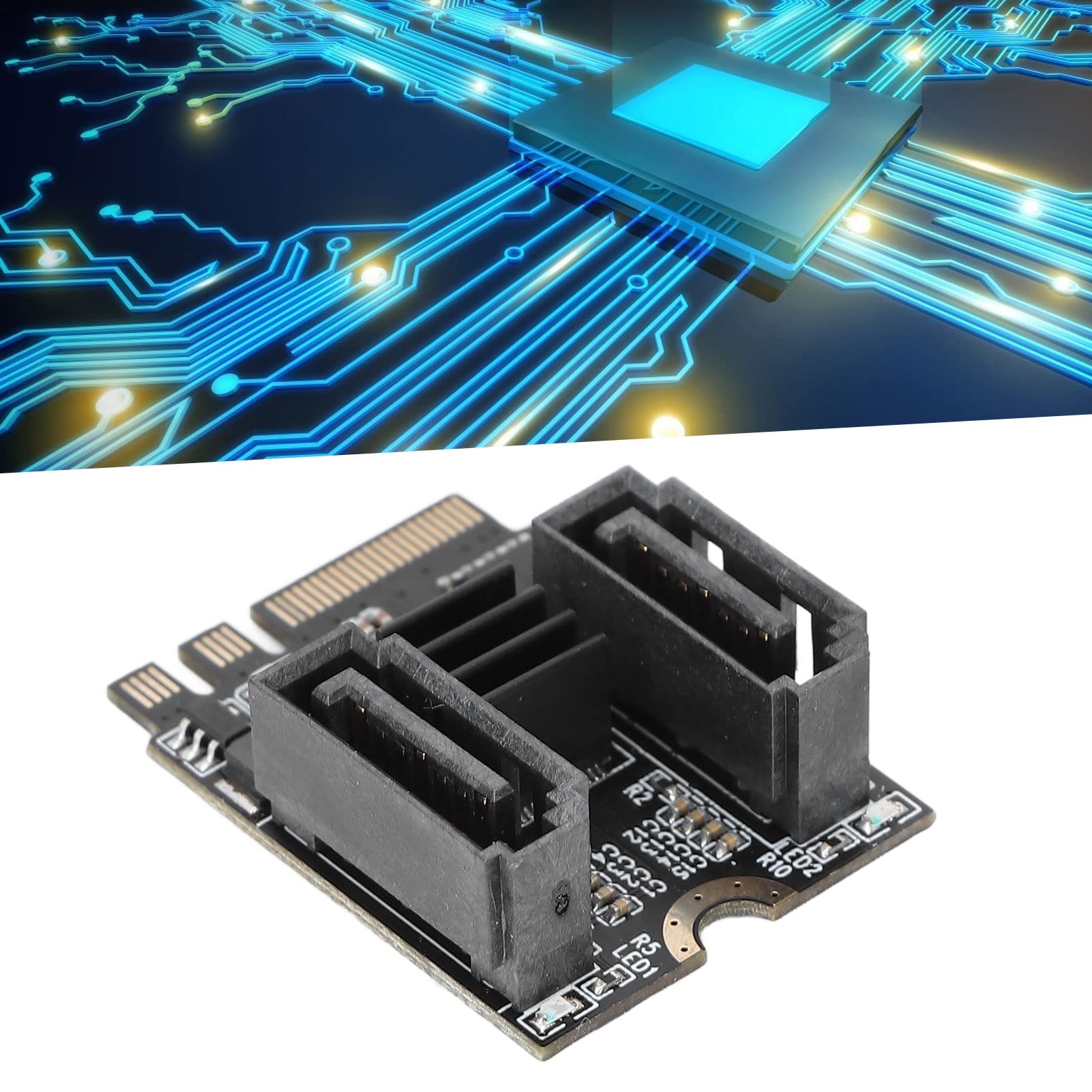 Karta adaptera HDD, chipset Jmb582, podwójny port 6Gbps szybki transfer, M2 do SATA3.0 Obsługa 2 portów SATa, rozszerzenie PCI Express dla Win dla systemu Linux