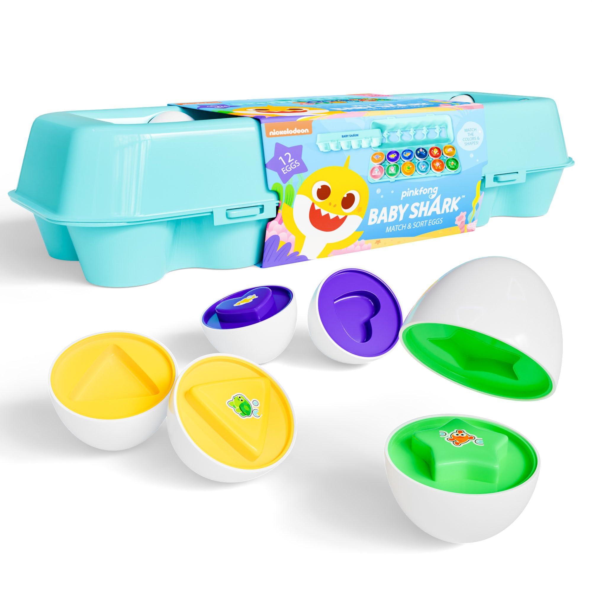 Amazon.com: Lollipop Baby Shark Match and Sort Eggs Toy - 12 Eggs