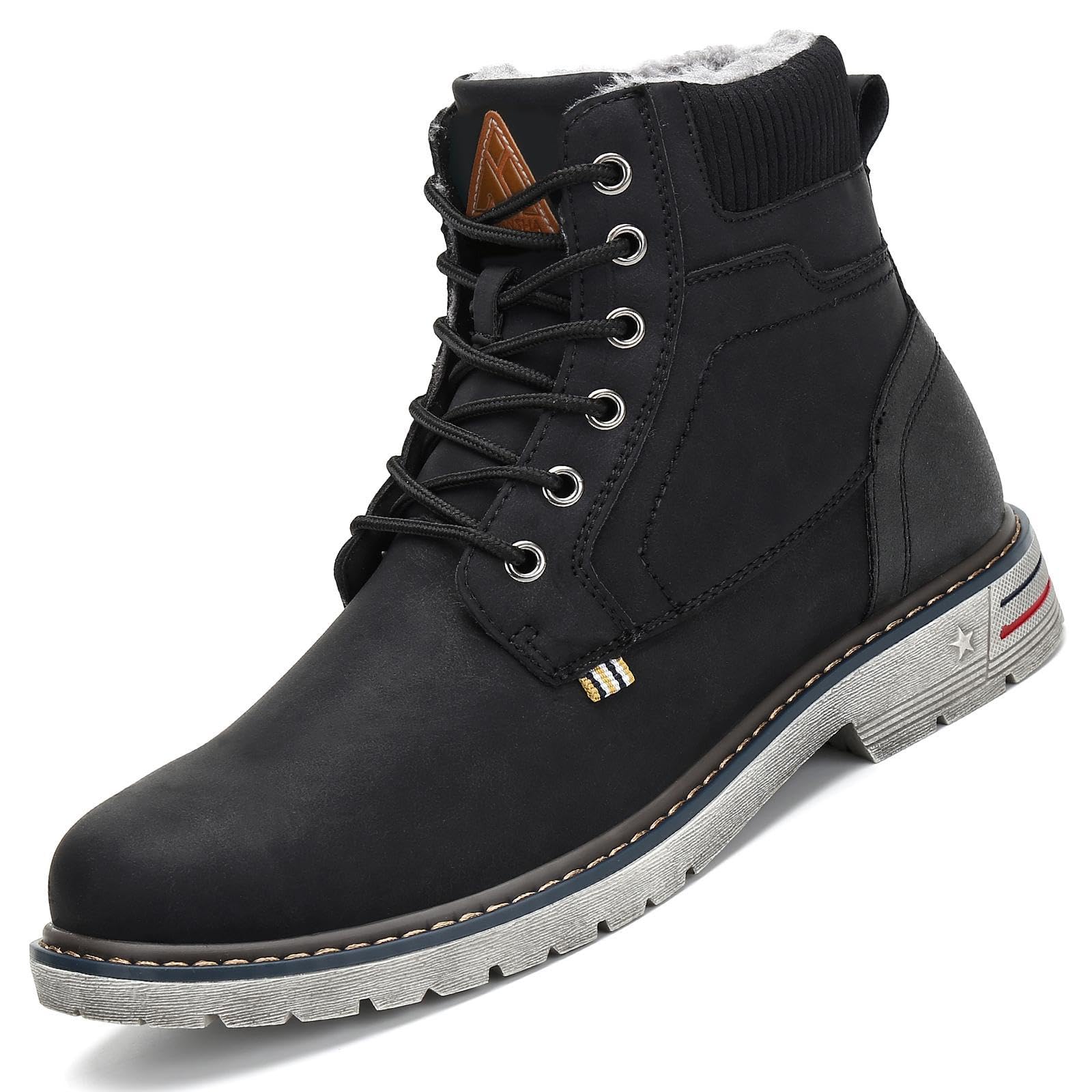 Mishansha Scarpe Uomo Donna Invernali Impermeabili Antiscivolo Stivaletti Invernali con Pelo, Gr.36-48