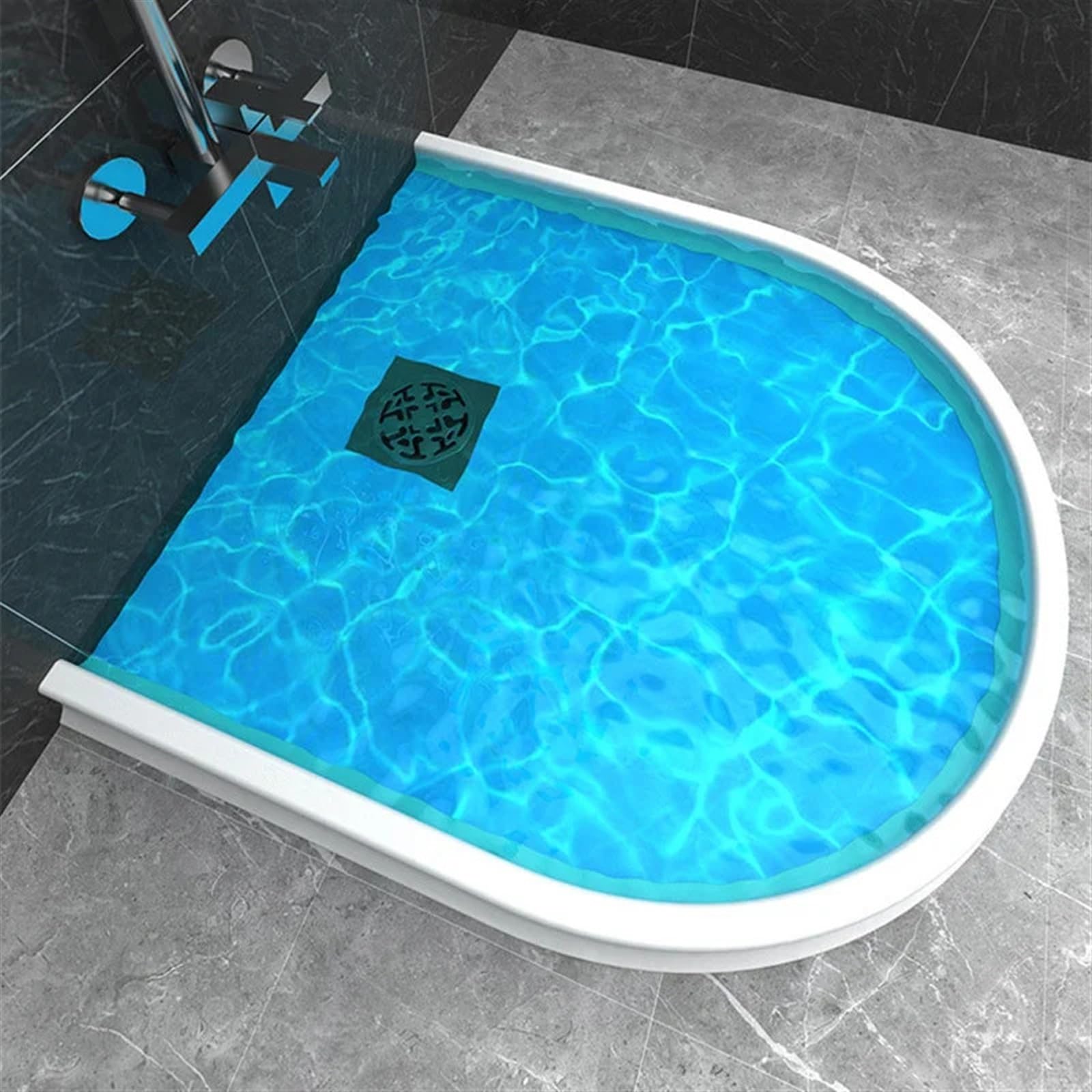 Barriera Antiallagamento Doccia Soglia doccia pieghevole Sistema di ritenzione della barriera della diga dell'acqua Mantieni l'acqua all'interno della striscia autoadesiva impermeabile for bagnato e a