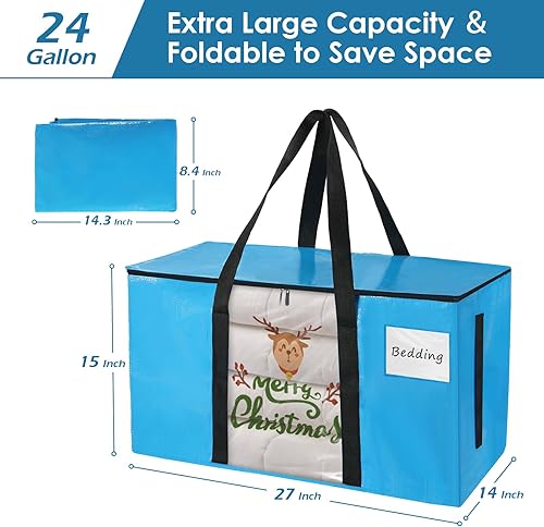 Miniatura 2 de Bolsas de mudanza extra grandes y resistentes, bolsas de almacenamiento azules para mudanzas, embalaje, viajes, mudanza de dormitorio universitario,
