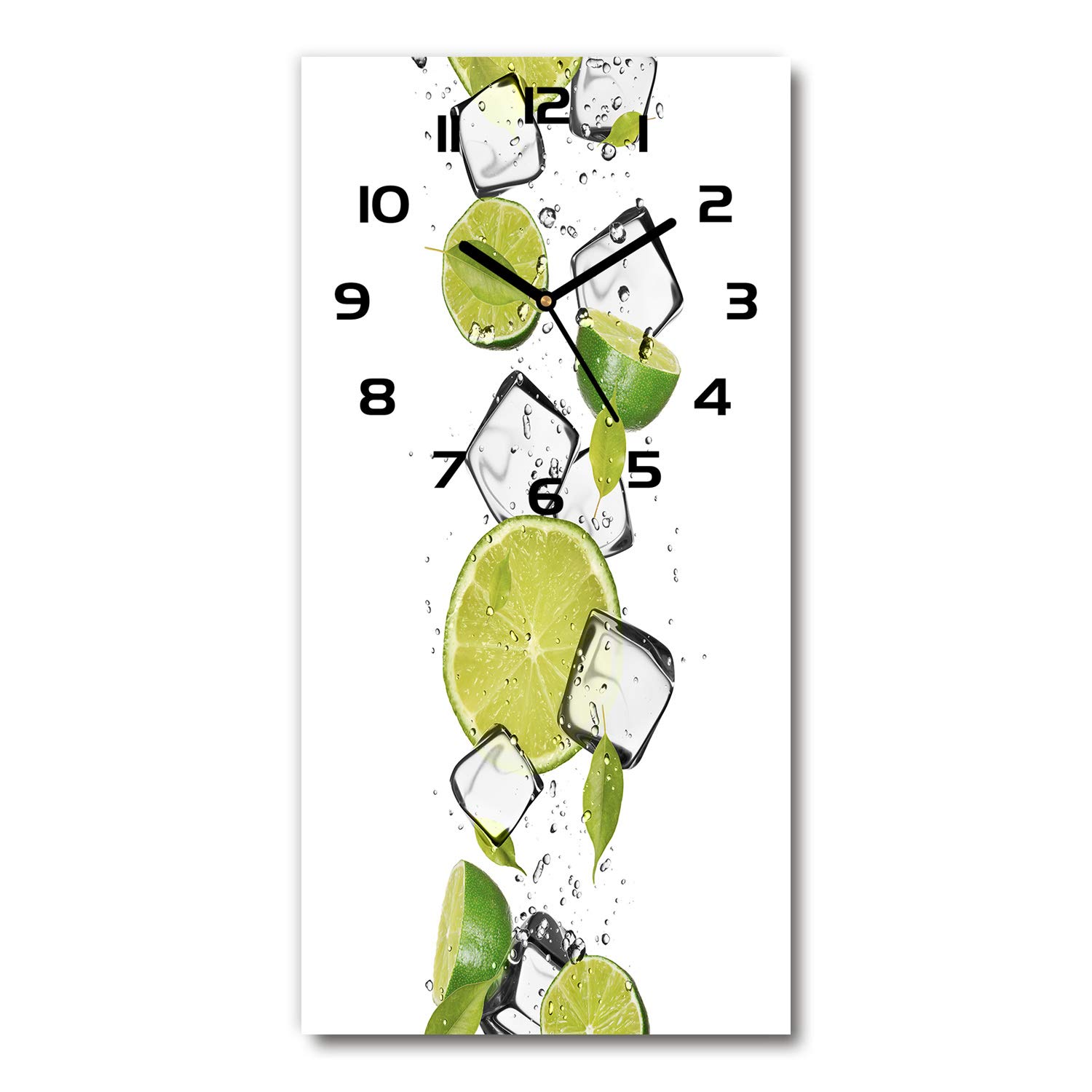 Horloge en Verre pour Salon Design Tulup 30x60 cm Décoration Murale Cuisine Limonka