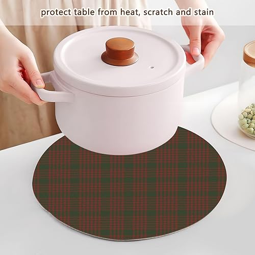Miniatura 5 de 3 Pcs Large Trivet Mat Christmas Plaid Checkered Tartan Pattern for Hot Pots and Pans 15in Cotton Thread Weave Heat Resistant Pot Mat for Instant