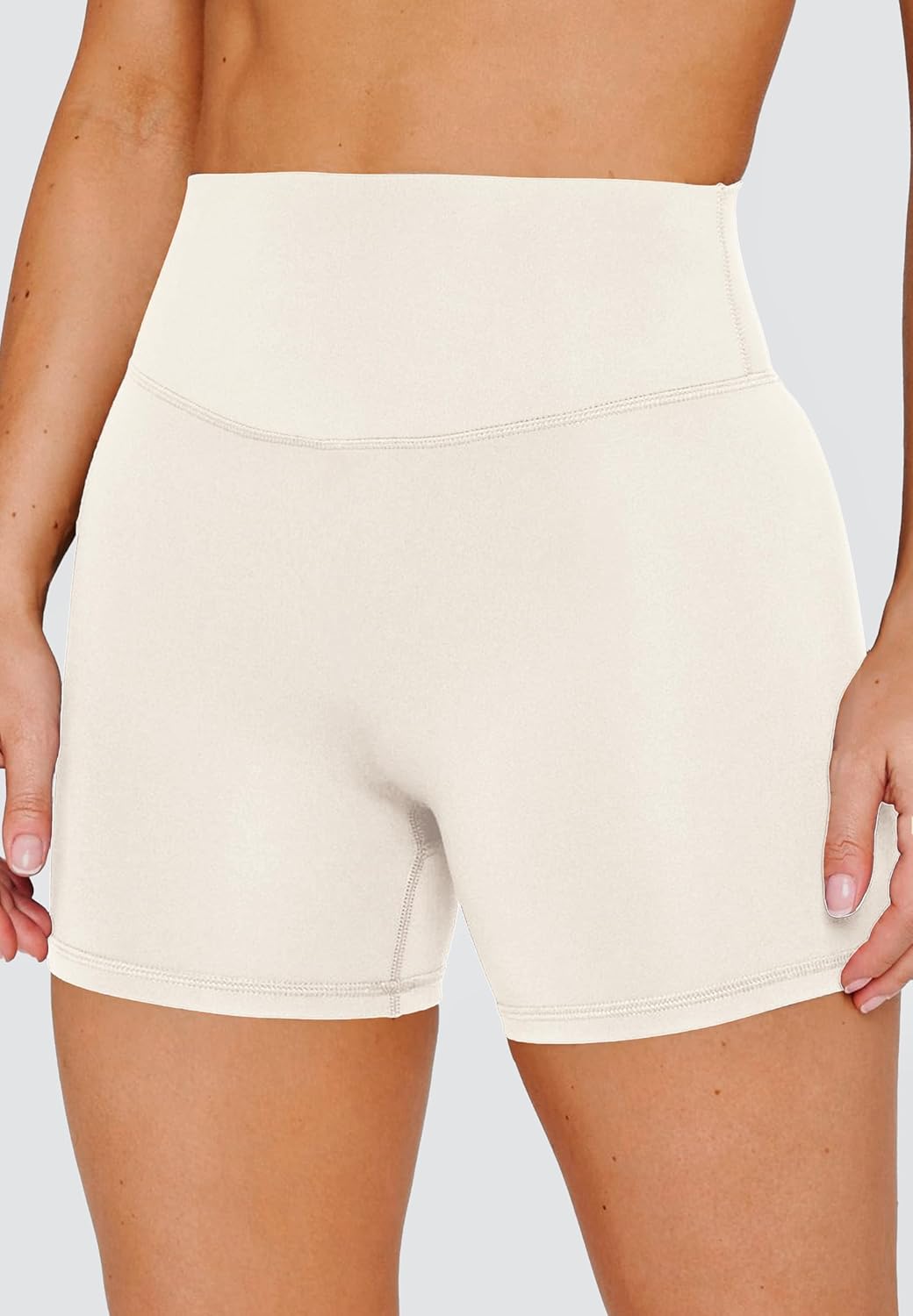 Olmlmt Workout Biker Shorts for Women High Waisted No Front Seam Booty Gym Running Yoga Shorts - 4.5 Inches - Image 2