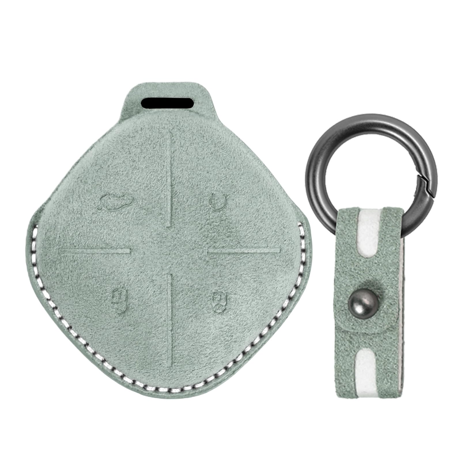 Coque de clé Jetour Dashing en daim vert clair pour vos trajets - 8