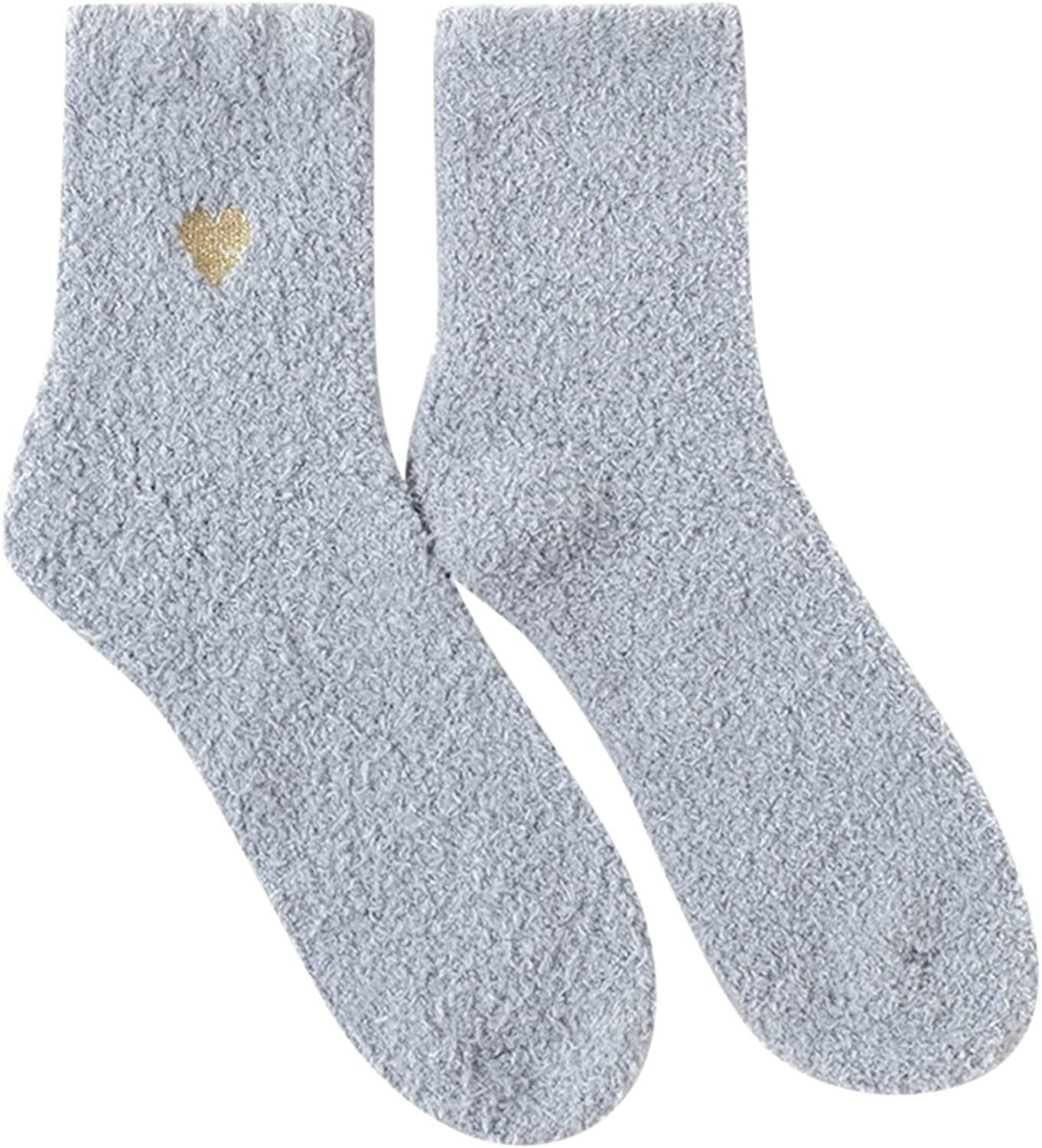Skarpetki Oddychające 12 Par Zimowych Skarpet Termicznych Women Love Heart Pattern Fluffy Super Soft Warm Antypoślizgowe