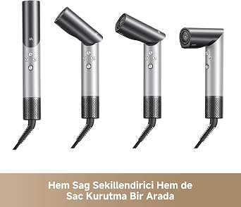 MOVA Master 10 Saç Şekillendirici, 7'si 1 arada Saç Kurutma Makinesi ve Şekillendirici: Bukleler, Düzleştirme, Hacim Verme, Hızlı Kurutma, Saç Bakım Esansı, Akıllı Uç Algılama, 3 Yıl Garanti