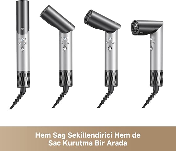 MOVA Master 10 Saç Şekillendirici, 7'si 1 arada Saç Kurutma Makinesi ve Şekillendirici: Bukleler, Düzleştirme, Hacim Verme, Hızlı Kurutma, Saç Bakım Esansı, Akıllı Uç Algılama, 3 Yıl Garanti