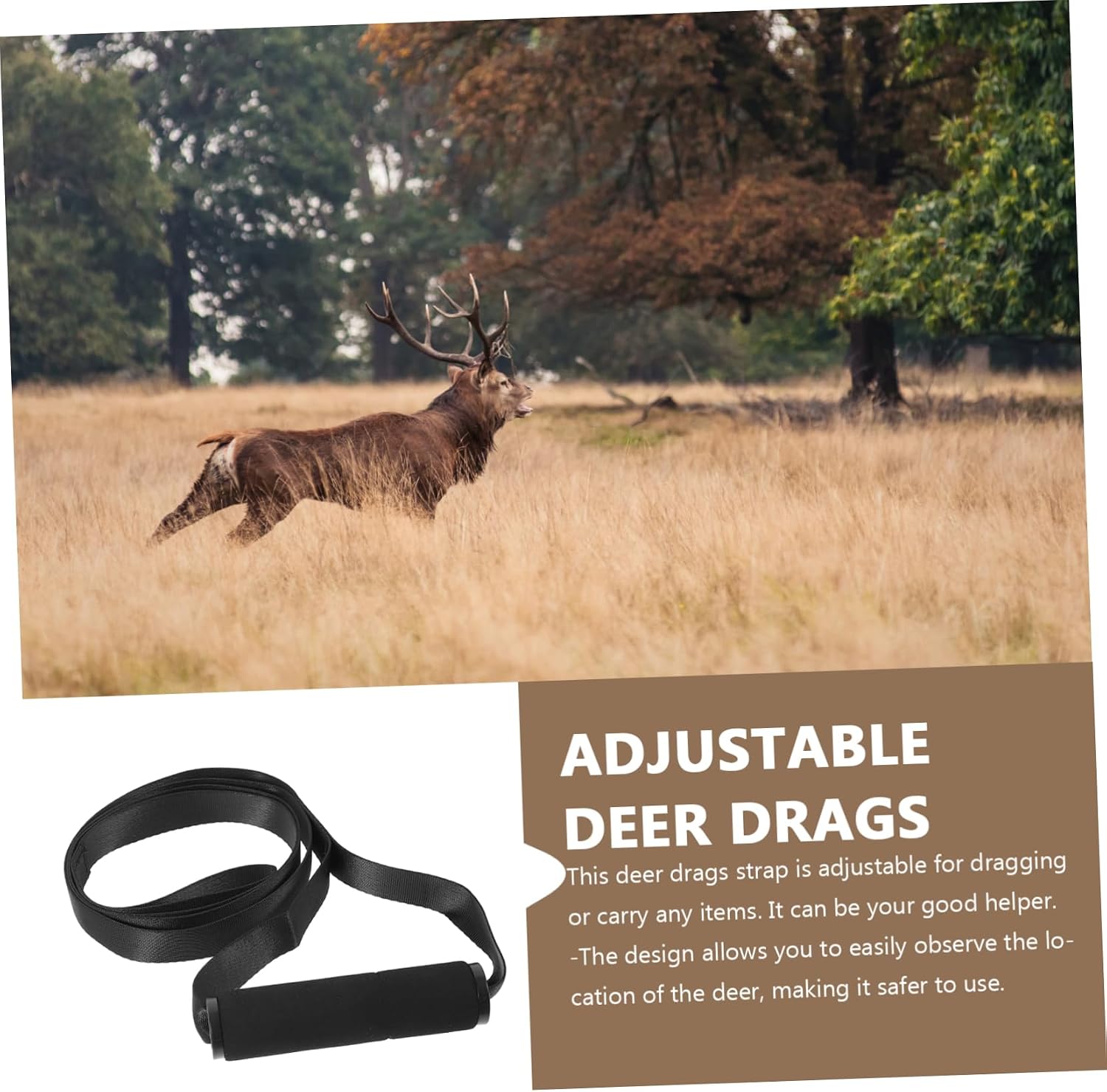 Portable Deer Dragging Strap Shoulder Harness Heavy Duty Deer Dragging Rope for Hunting Sturdy Outdoor Gear for Carriers Professional Hunting Accessories