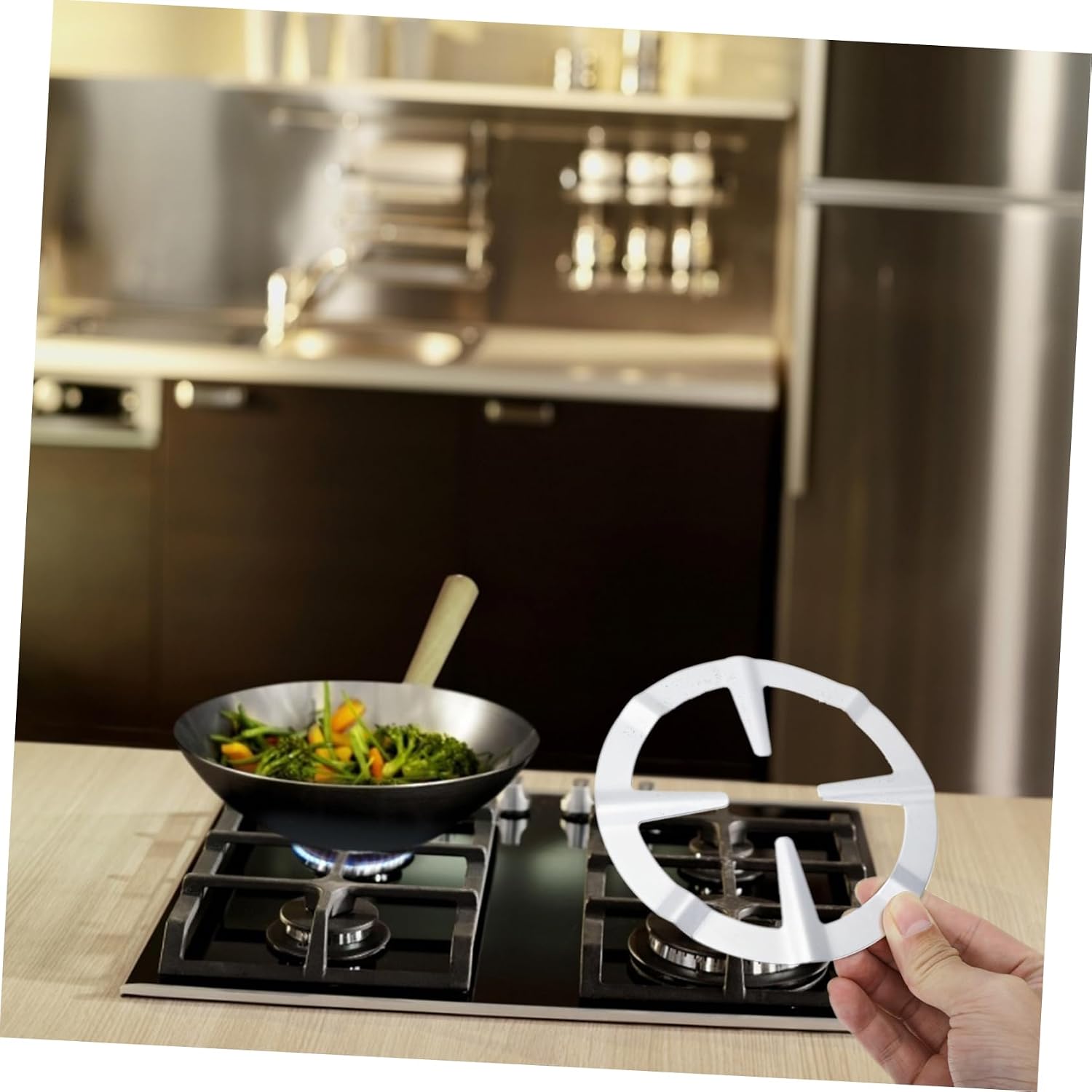 4pcs Gas Stove Stand Burner Grate Heavy-duty Cast Wok Ring for Espresso Pot and Wear-resistant Cooking Rack for Home and Restaurant Use