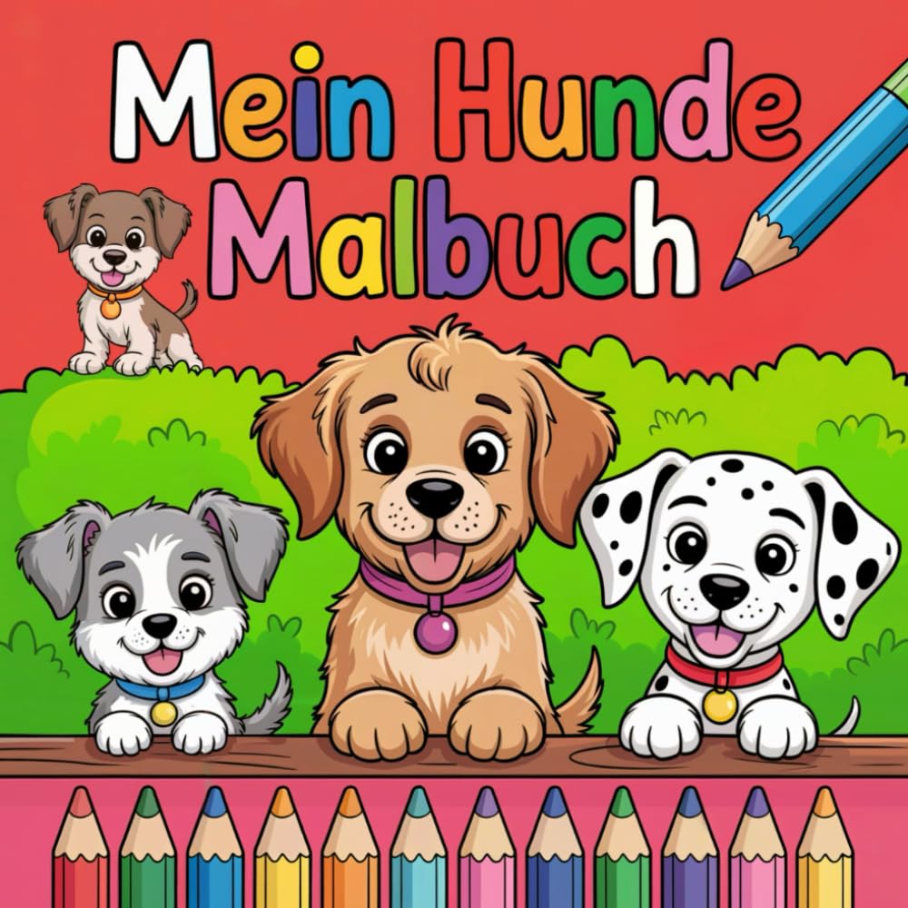 Mein Hunde Malbuch - 50 niedliche Motive für kleine Hundefreunde ab 3 Jahren, fördert Konzentration und Kreativität