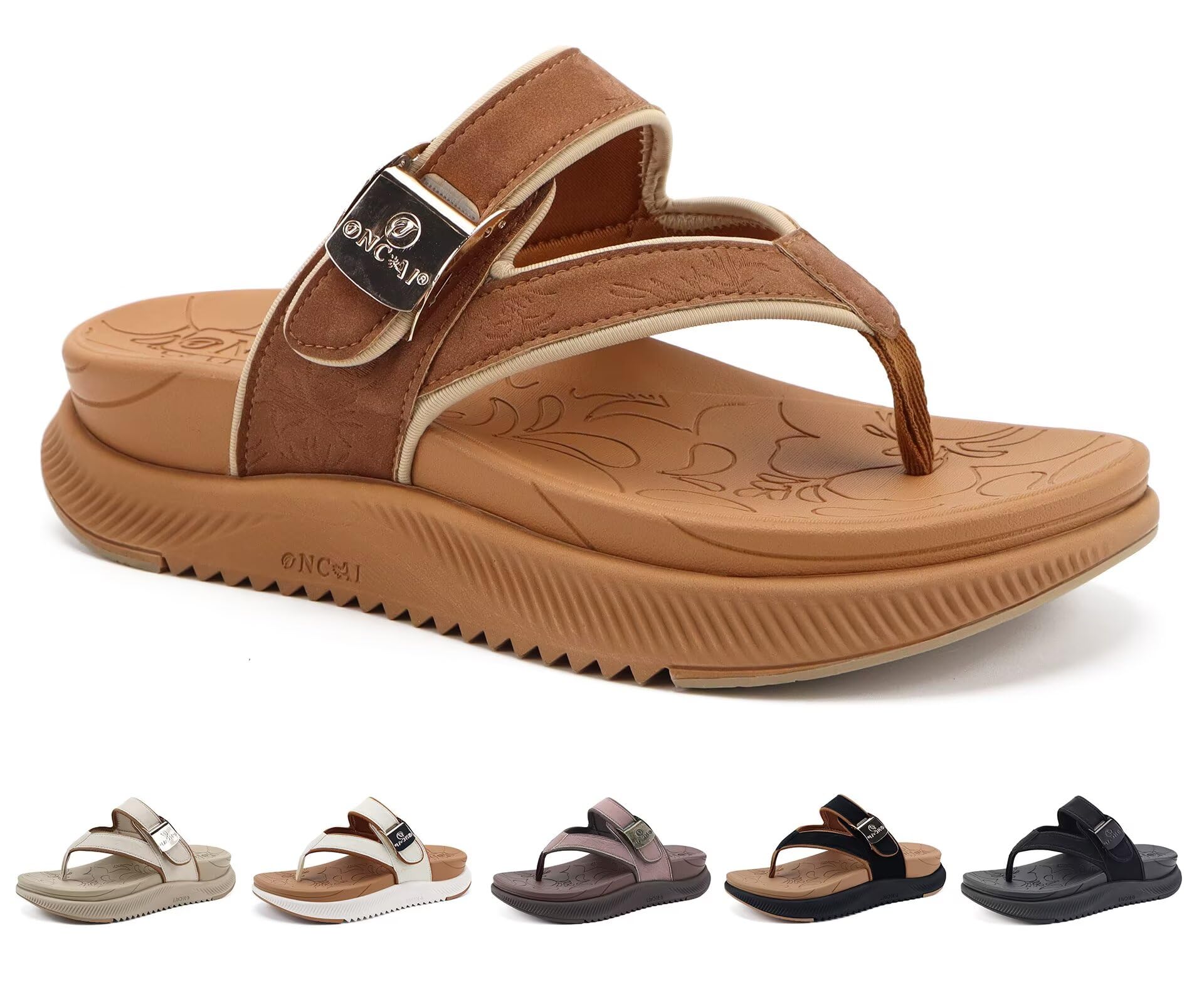 ONCAI Plataforma para Mujer Chanclas Verano Playa Elegantes para Female Sandalias Gruesas de Moda para Caminar y Suelas de Goma Para Exteriores