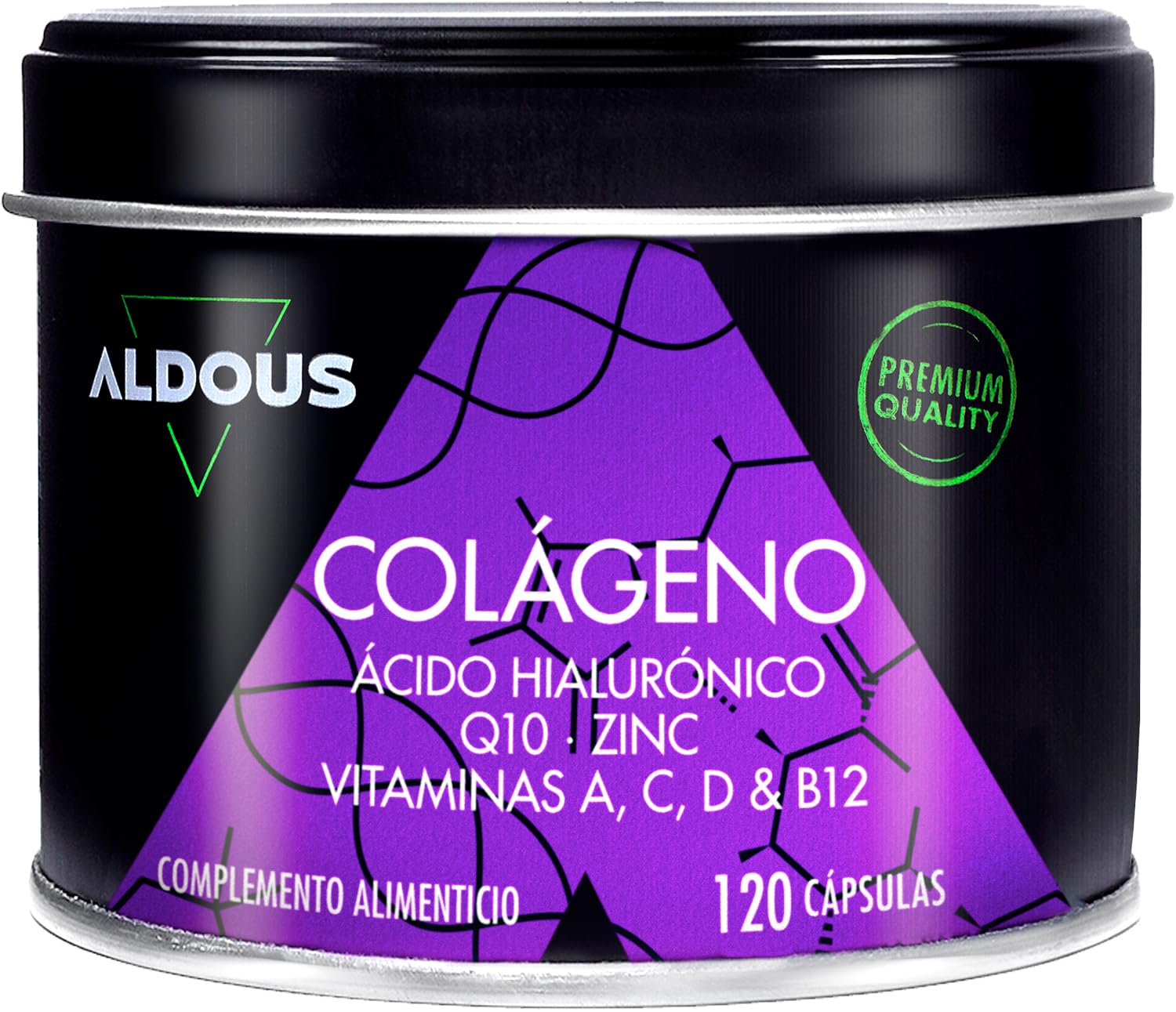120 Cápsulas Colágeno con Ácido Hialurónico + Coenzima Q10 + Vitaminas A, C, D y B12 + Zinc | Energía y Articulaciones Fuertes | Colágeno Hidrolizado | 750mg | Fabricado en España
