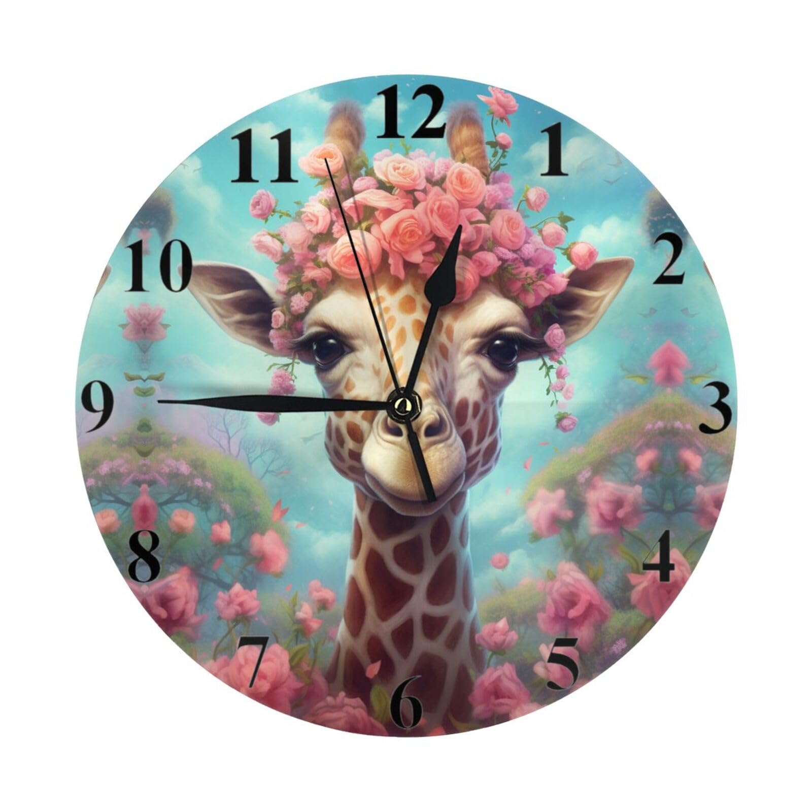 Pendule murale moderne motif girafe 25cm une idée cadeau originale pour un nouveau bureau