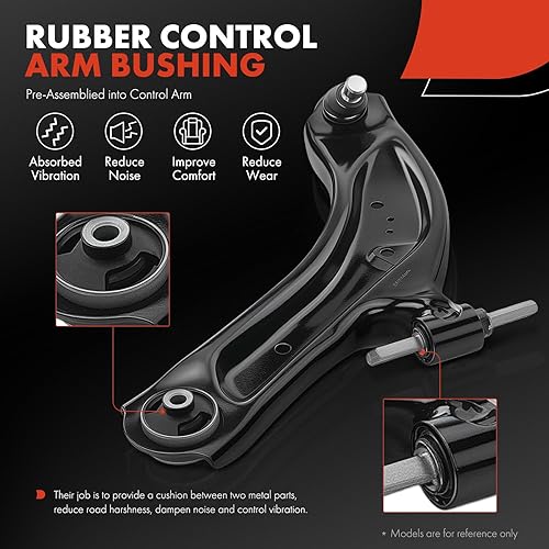 Miniatura 5 de A-Premium 2 brazos de control inferiores delanteros, con rótula y buje, compatibles con Nissan Rogue 2014-2019, Rogue Sport 2017-2019, Qashqai