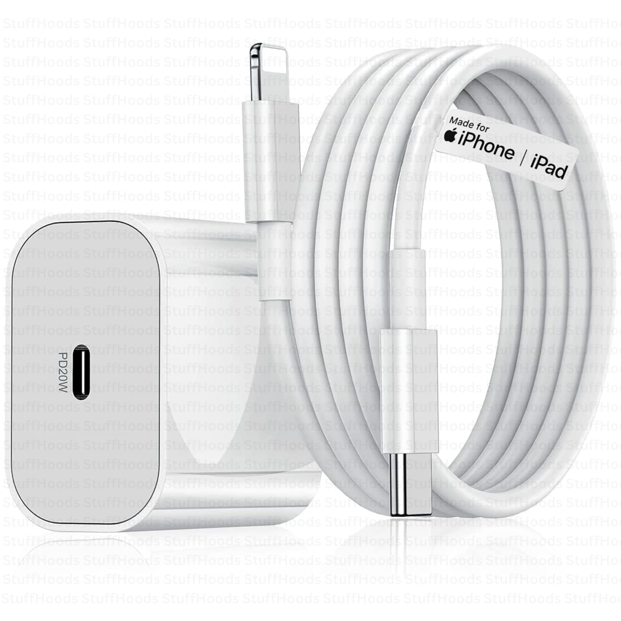 StuffHoods 20W USB-C Charger with Lightning Cable - Image 1