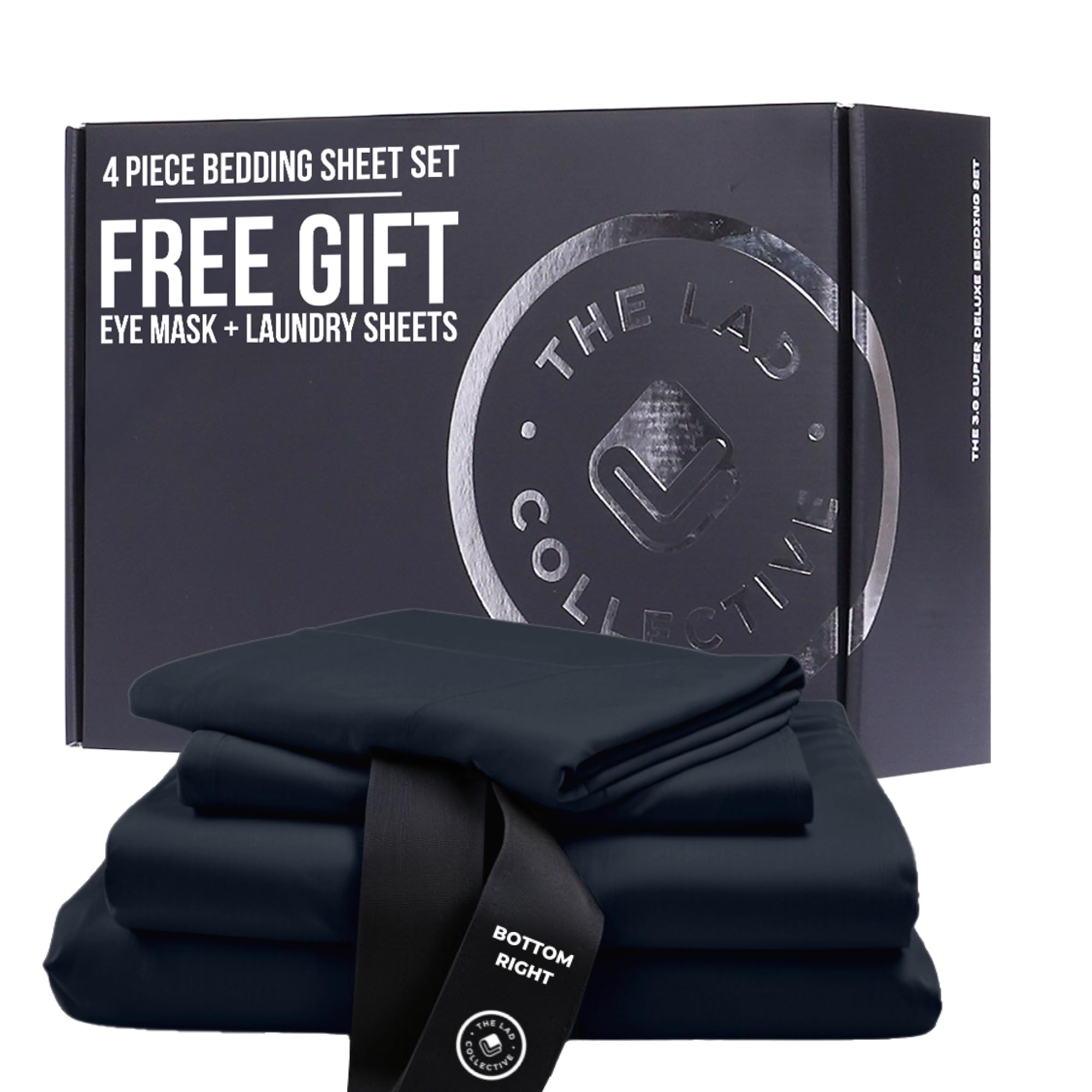 THE LAD COLLECTIVE 3.0 King Bedding Set - King Bedding Sets - 4-Piece Bedset w/Fitted Sheet, Top Sheet & 2 Standard Pillowcases [Duvet Not Included] -