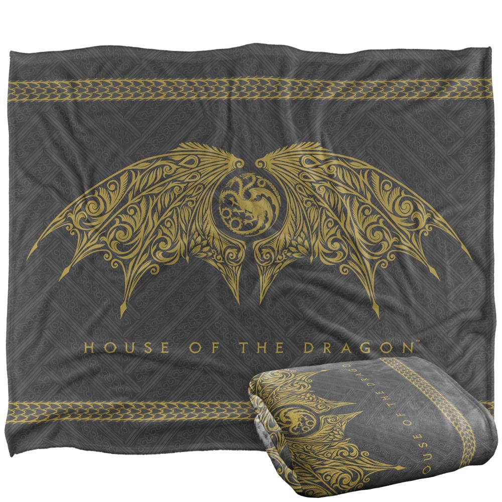 Logovision Multicolor House Of The Dragon Blanket, 152 X 127 Cm Dragon Wings Silky Touch Super Soft Throw Blanket