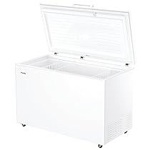 Haier HCE420E Congelatore a Pozzetto, 418 Litri, Statico, Trattamento Antibatterico, Temperatura Regolabile, Luce LED, Classe E, 132x75x89 cm, Bianco