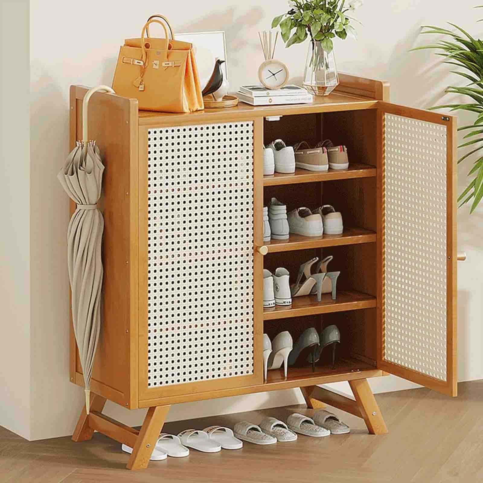 Étagère à chaussures en bambou 111 cm pour en finir avec le désordre du couloir