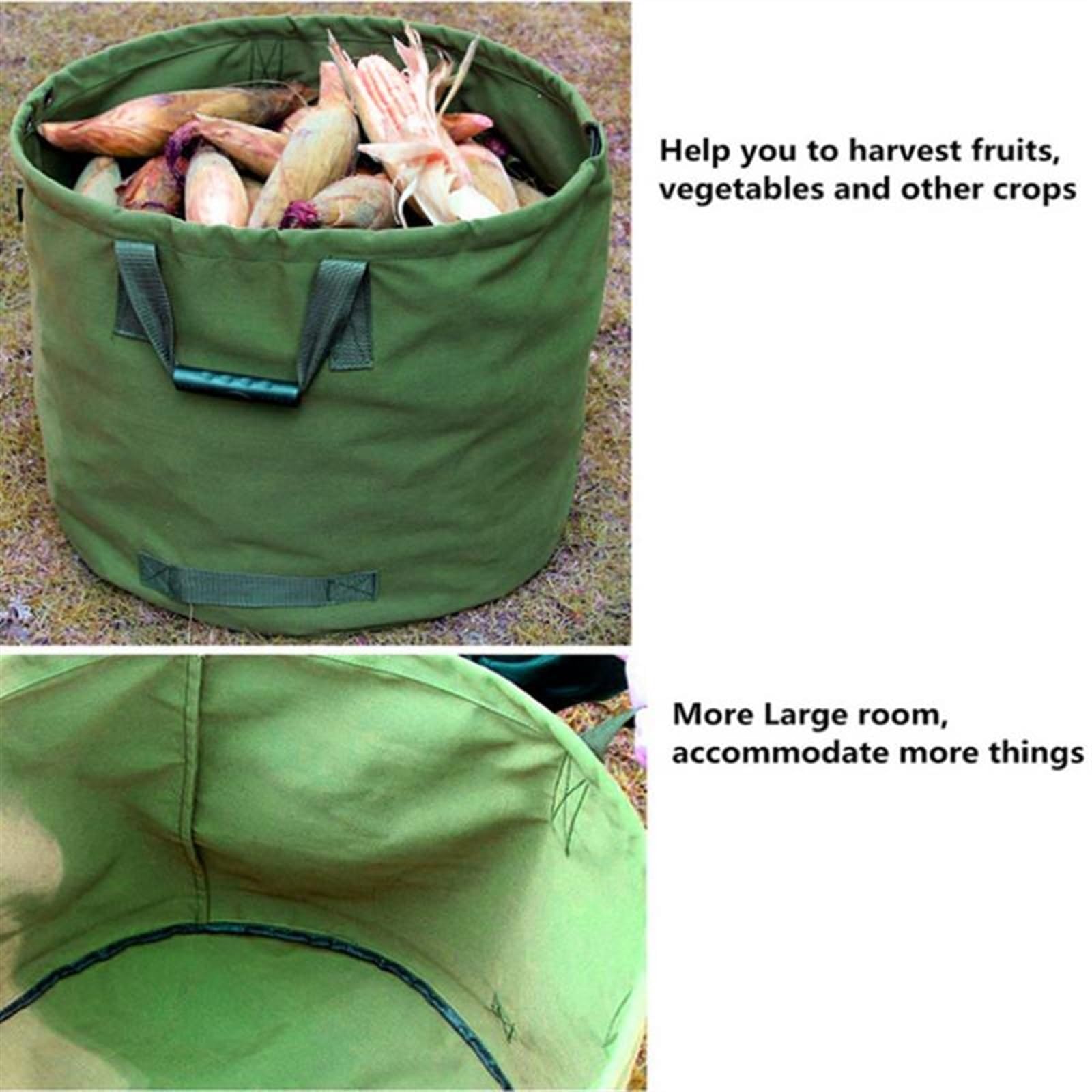 Borsa Da Giardinaggio Pieghevole 125L - Sacco Resistente Impermeabile Per Rifiuti Verdi, Foglie E Erba, Con Maniglie E Anello Di Svuotamento
