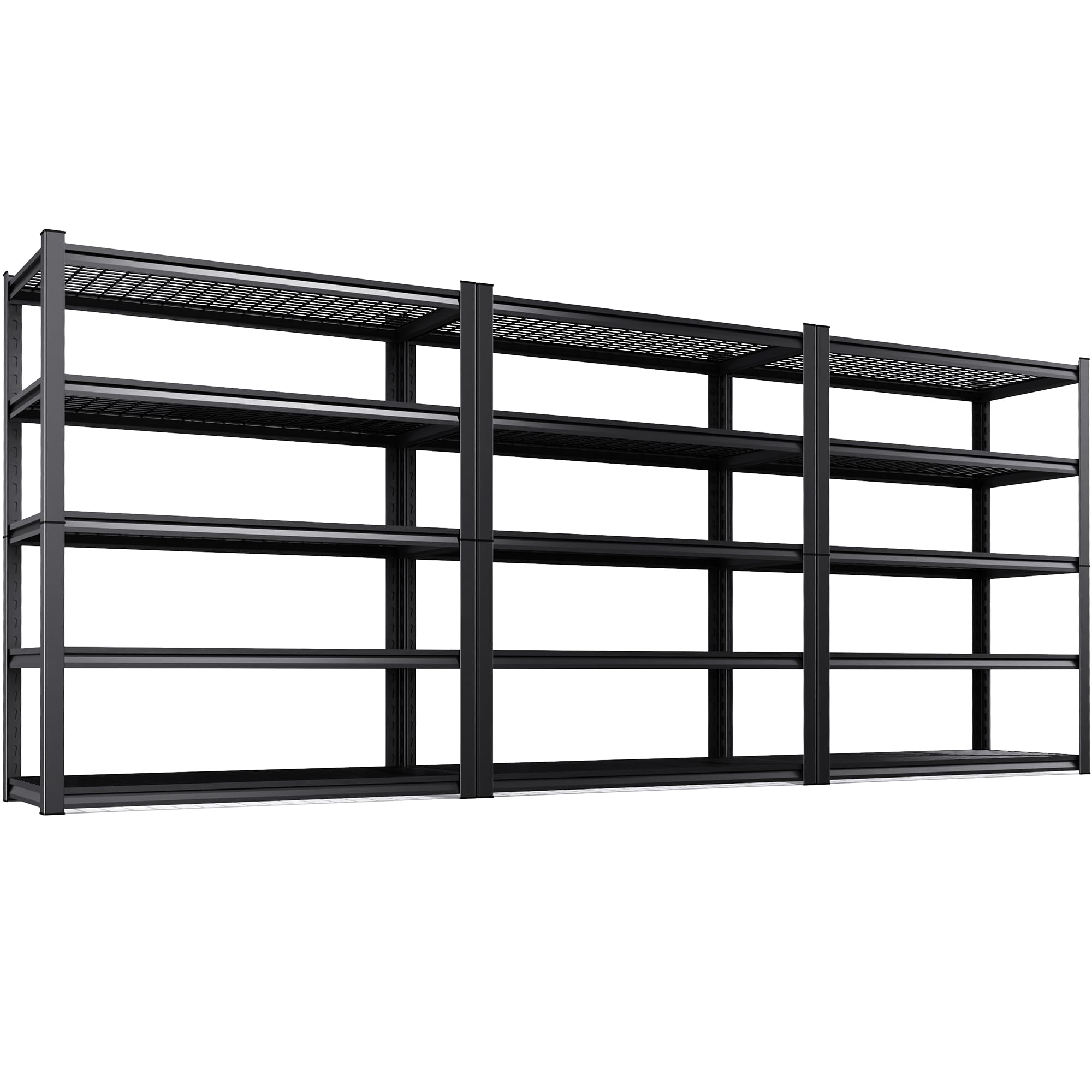 Set of 3 Garage Shelving-3000 lbs 5 Tier Storage Shelves,Adjustable Heavy Duty Metal Shelving Unit and Storage Large Wire Rack,Utility Steel Shelf for Warehouse Industrial Pantry Basement -78"x46"x20"