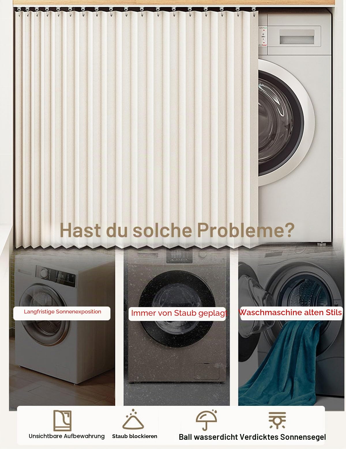 Schrankvorhang, Staubdichter Vorhang für Regale Schrank Vorhang Zum Schieben Schrank Schatten Vorhan Wasserdicht Schrankvorhänge Küche für Regale