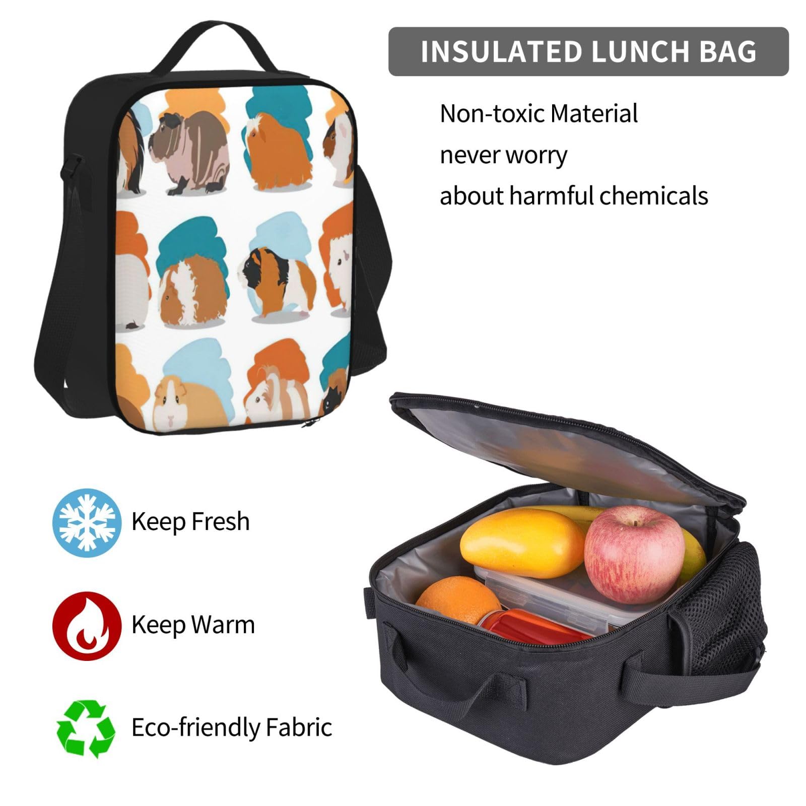 Zaino, borsa portapranzo, astuccio, set da 3 pezzi, per lavoro e