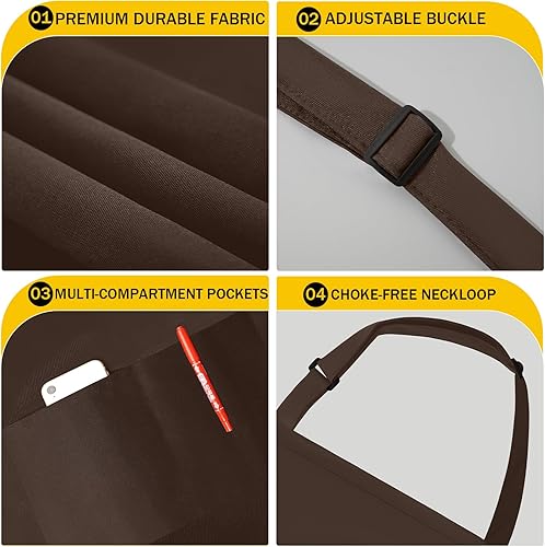 Miniatura 4 de BeautyWill Delantal personalizado personalizado para hombres y mujeres, delantales de cocina personalizados con bolsillos, nombre, texto, logotipo,