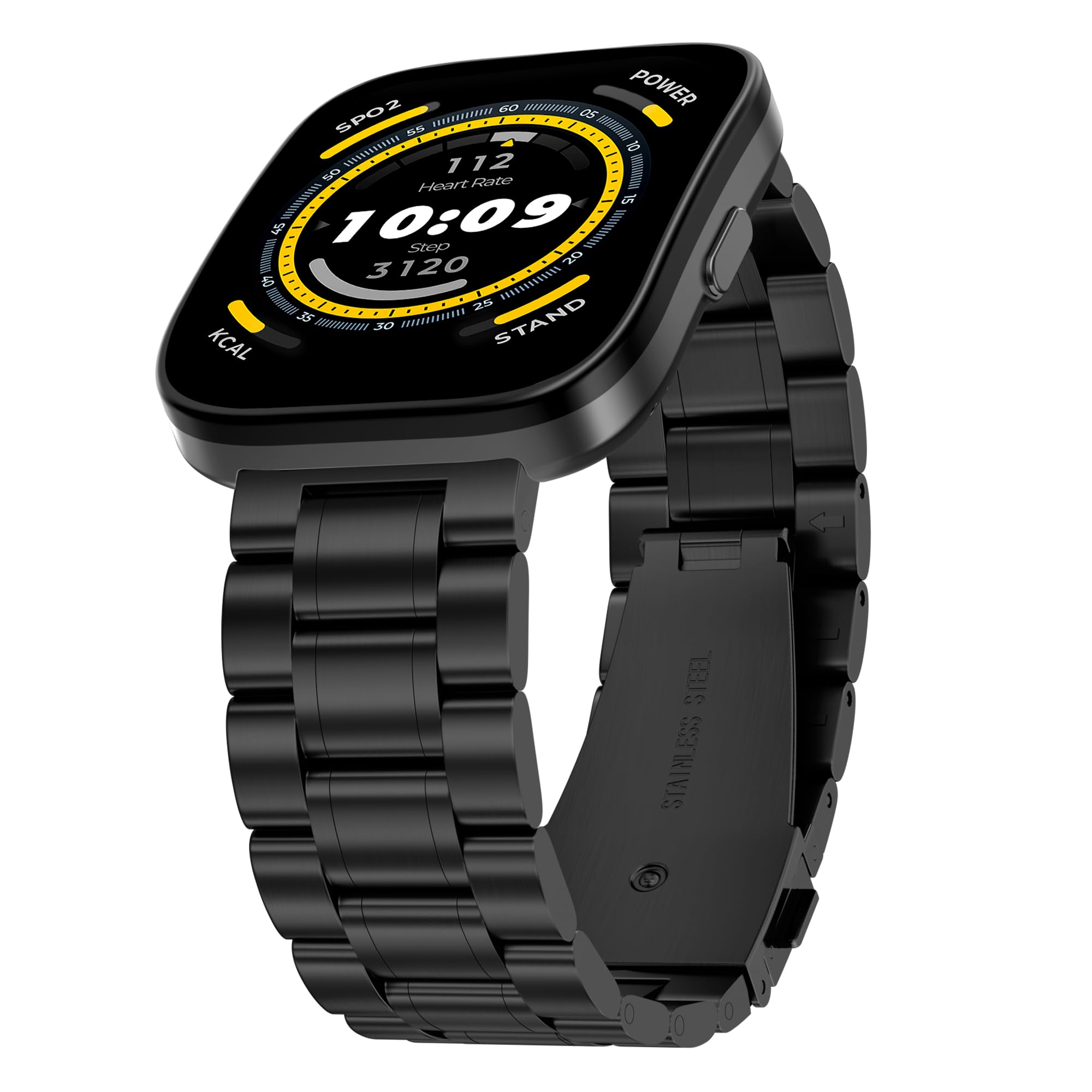 iHoxstrapie Cinturino Compatibile con Amazfit Bip 5 46mm, Bracciale in Metallo da 22mm in Acciaio Inossidabile Cinturino di Ricambio per Amazfit Bip 5