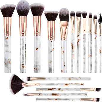 Makeup Brush Set DUAIU 16 Pieces Professional Brush Set Marble Face Make Up Powder Cream Powder Foundation Eyeshadow Concealer Eyeshadow Makeup Brush