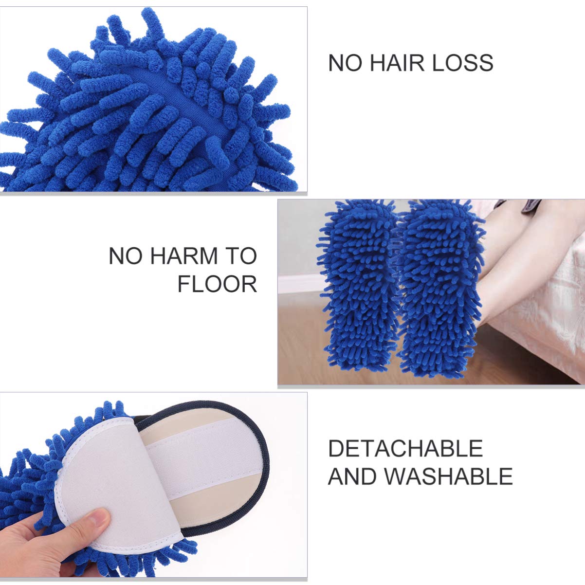 DOITOOL 1 Pair Dusting Mop Slippers Chenille Slipper Dust Mop Shoes House Mop Slippers Bath Spa Slippers Mop Shoe Cover Cartoon Socks Dust Cleaning Slipper Cotton Slippers Floor Travel