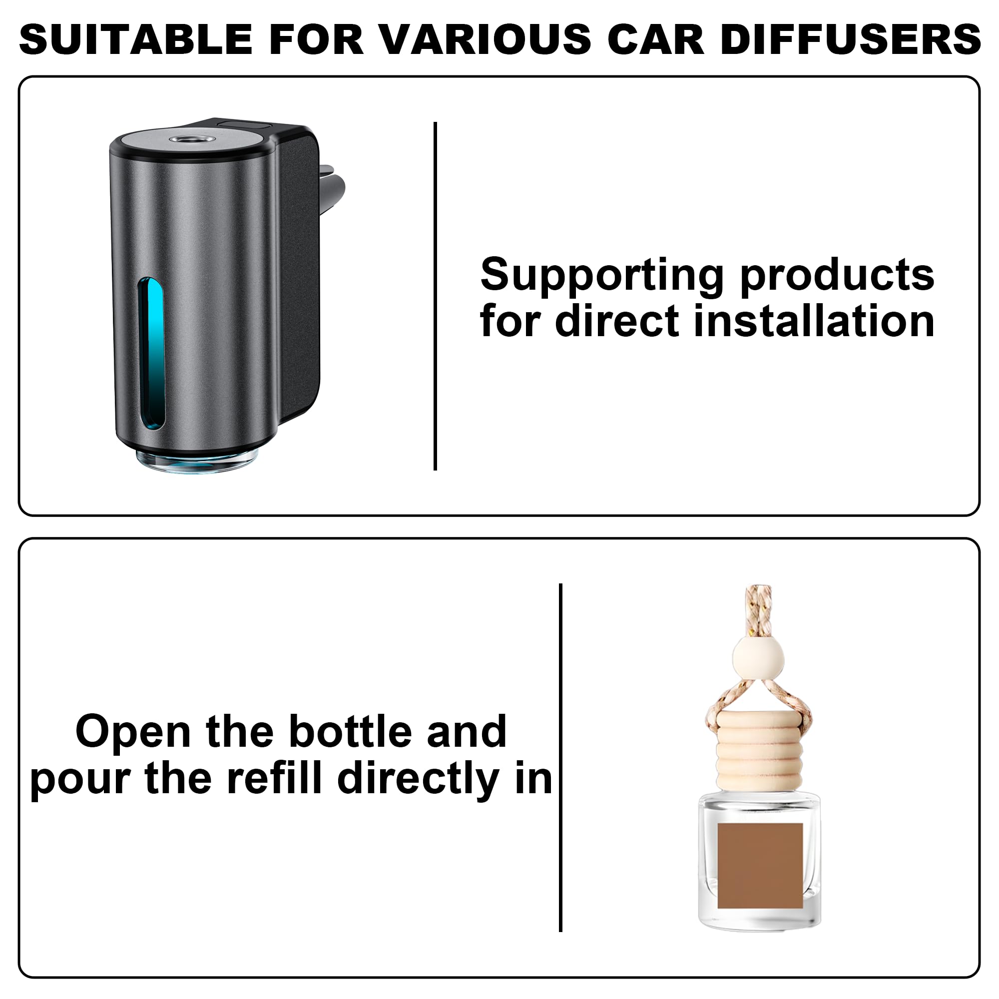 DVQAG Recambio de ambientador inteligente para coche, 8 unidades, aceite esencial, difusor de ambientador de coche, recambio aromatizante para Carro de larga duración (8 colonias)