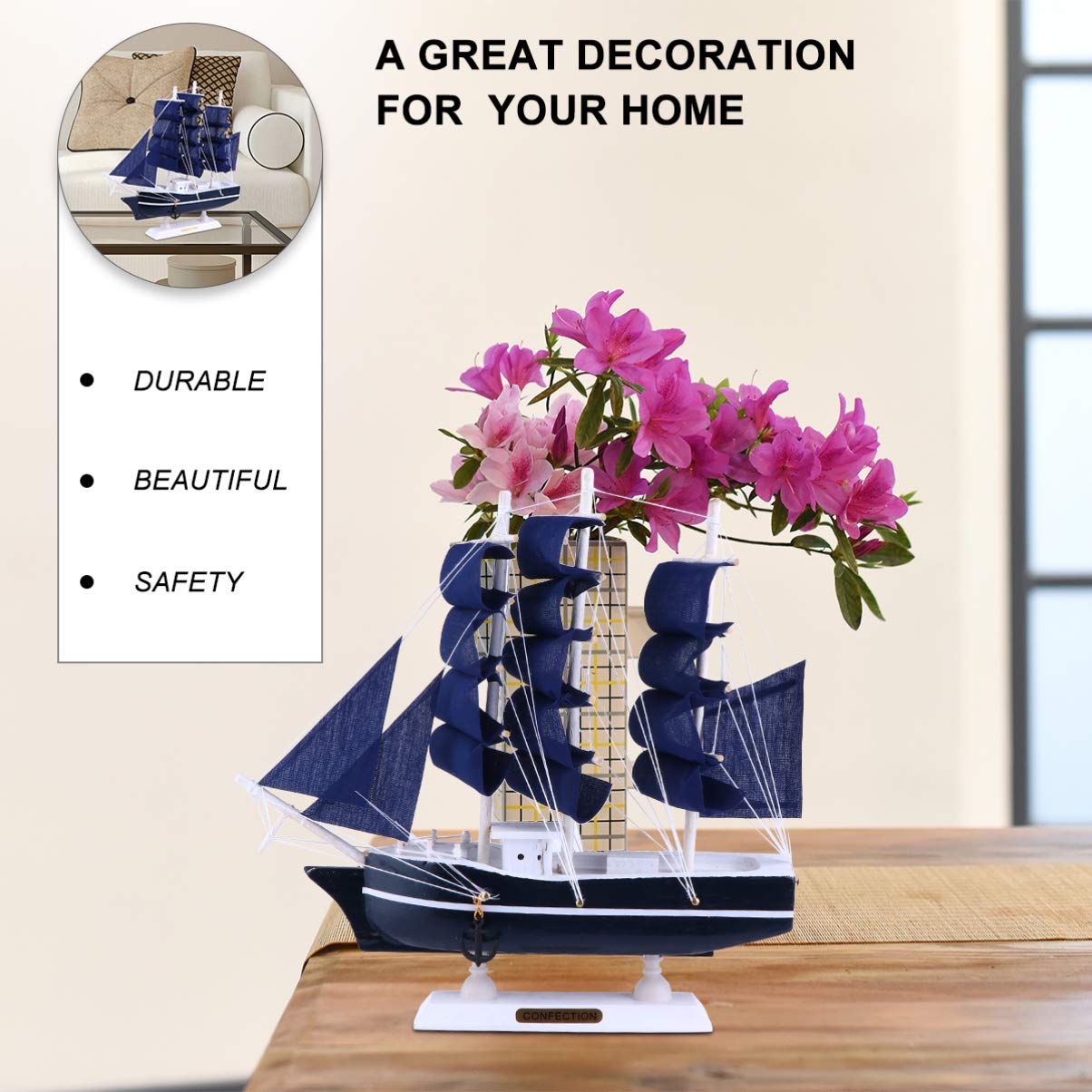 VOSAREA 24 cm, diseño náutico mediterráneo, decoración para regalos, hogar u oficina