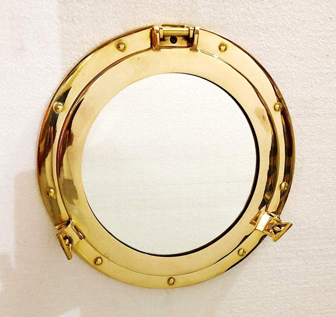 Miroir de hublot de bateau vintage miroir rond antique mural de 43 cm
