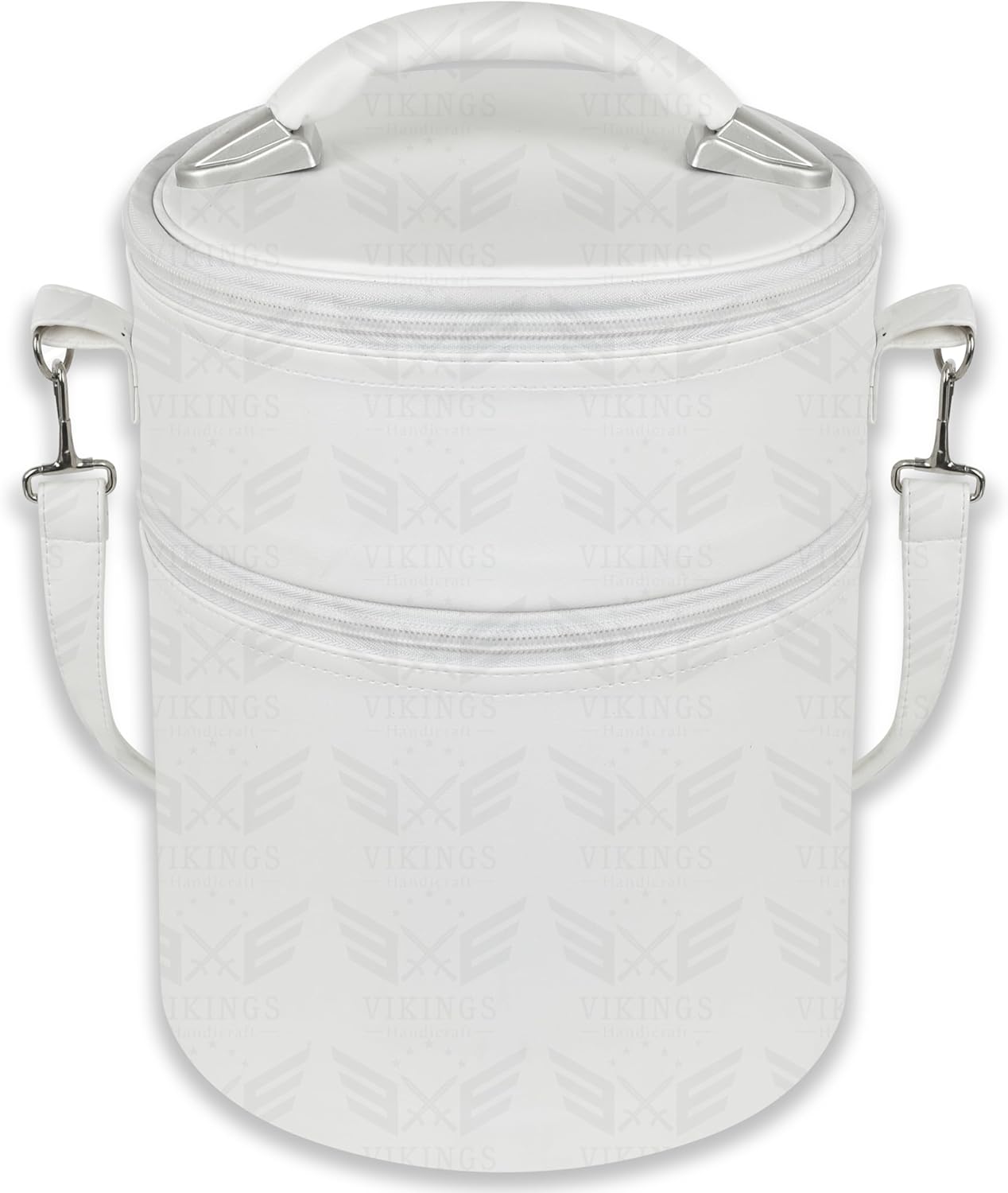 Masonic Fez Case Double Compartment White Leather For Freemasons