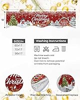 Vista 6 de Bufanda de repisa de Navidad de 90 x 17 pulgadas, decoración de chimenea roja de Navidad, cubierta de mantel de invierno, Navidad, muñeco de nieve
